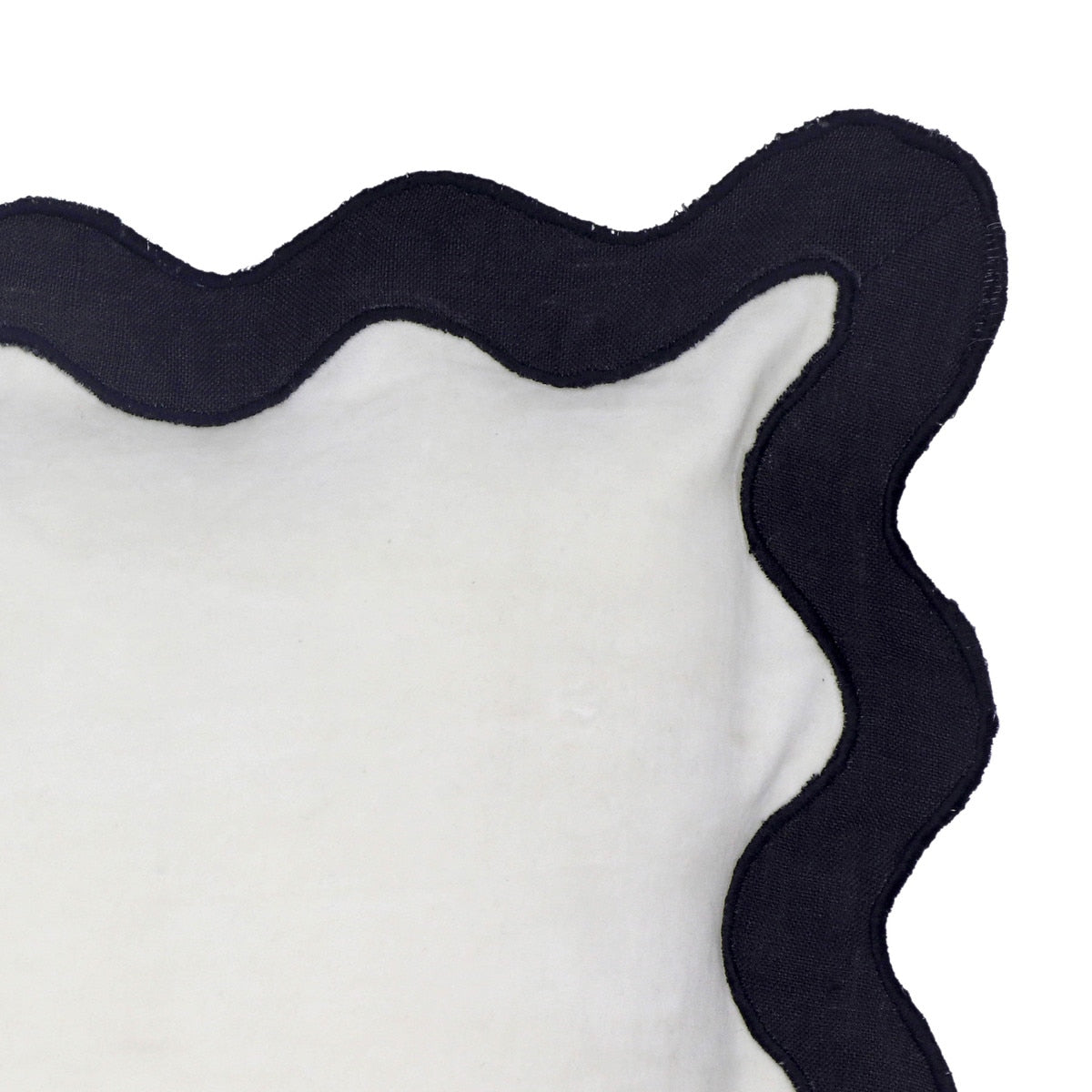 Scalloped Edge  Cotton Velvet Throw Pillow