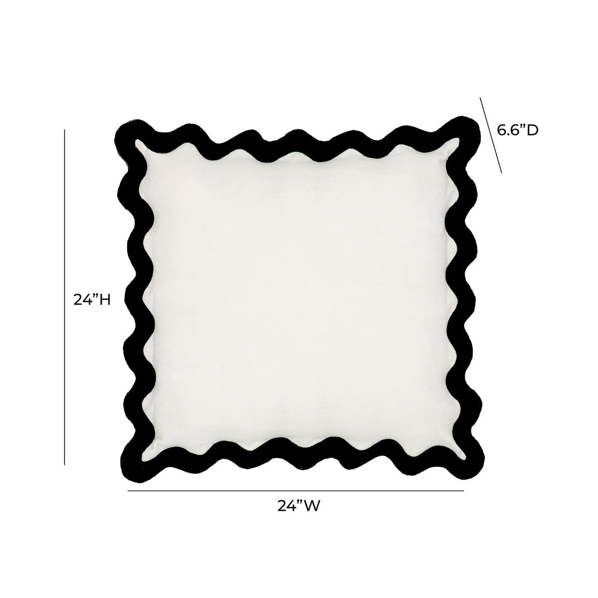 Scalloped Edge  Cotton Velvet Throw Pillow