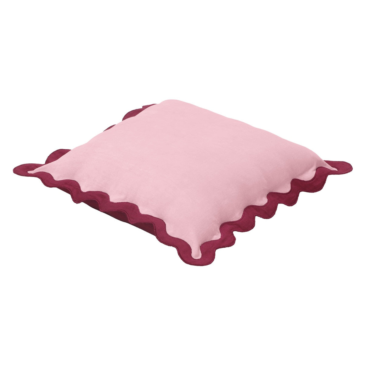 Scalloped Edge  Cotton Velvet Throw Pillow