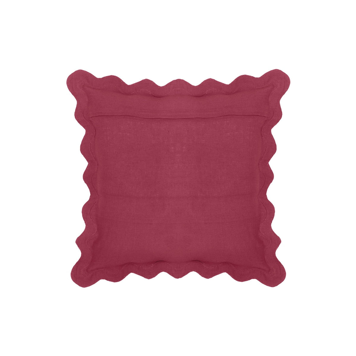 Coussin décoratif en velours de coton à bords festonnés