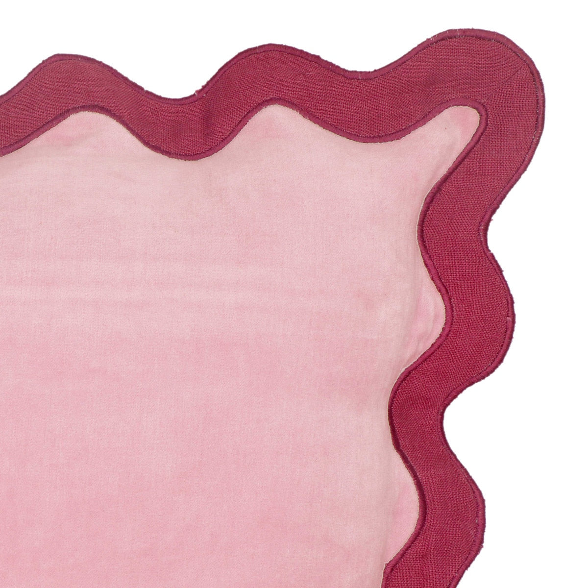 Scalloped Edge  Cotton Velvet Throw Pillow