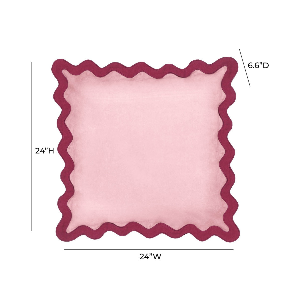 Scalloped Edge  Cotton Velvet Throw Pillow