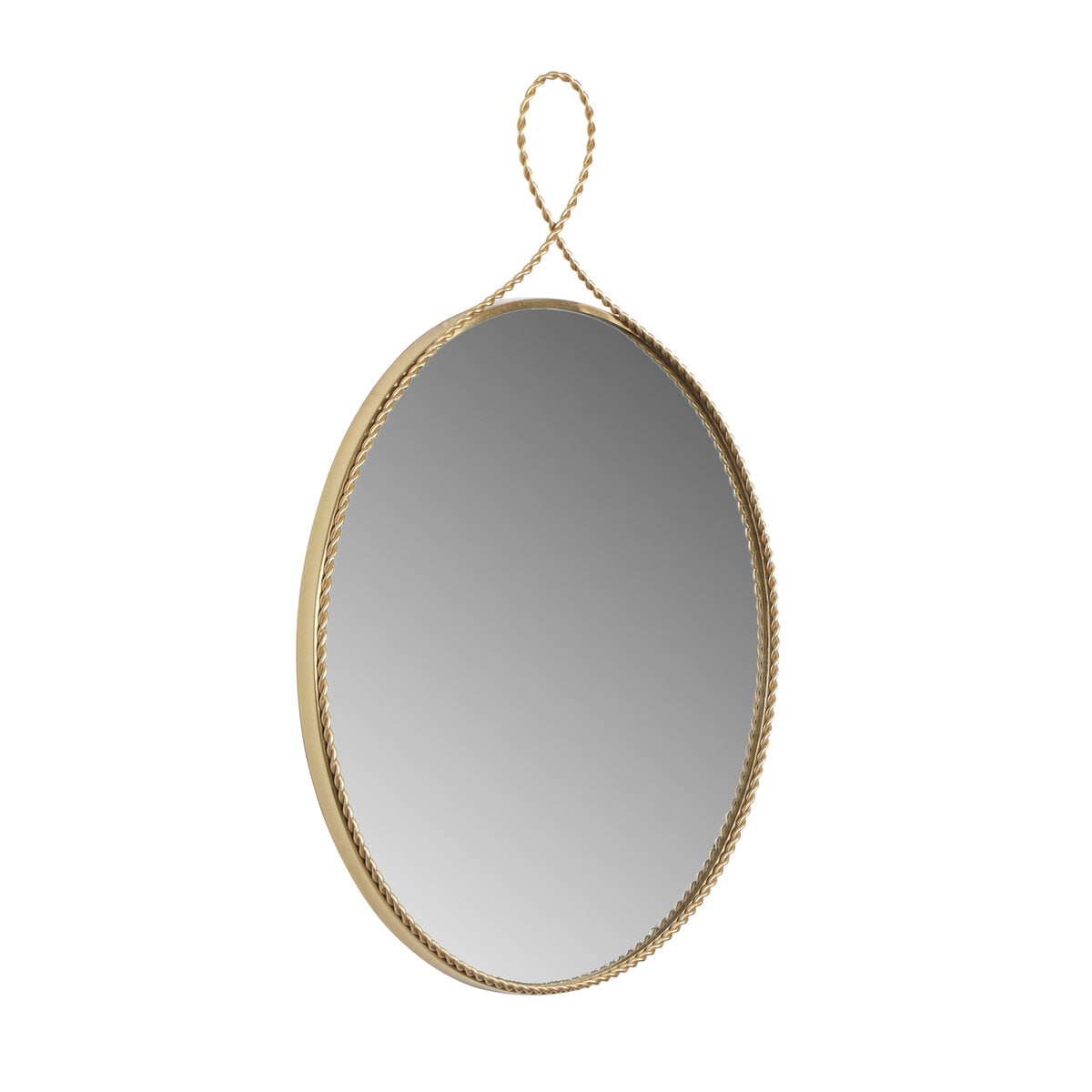 Ravina Braided Brass Round Wall Mirror