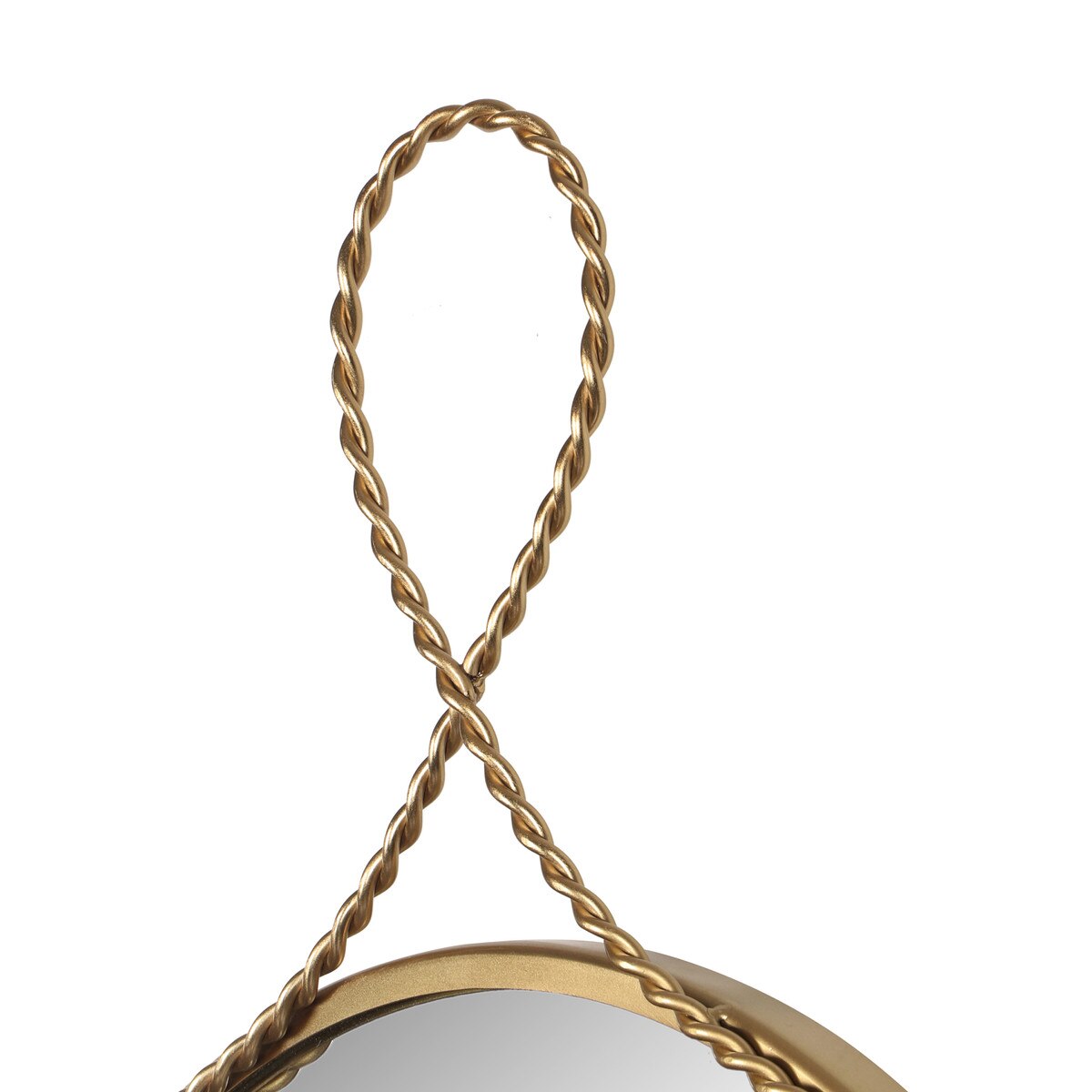 Ravina Braided Brass Round Wall Mirror