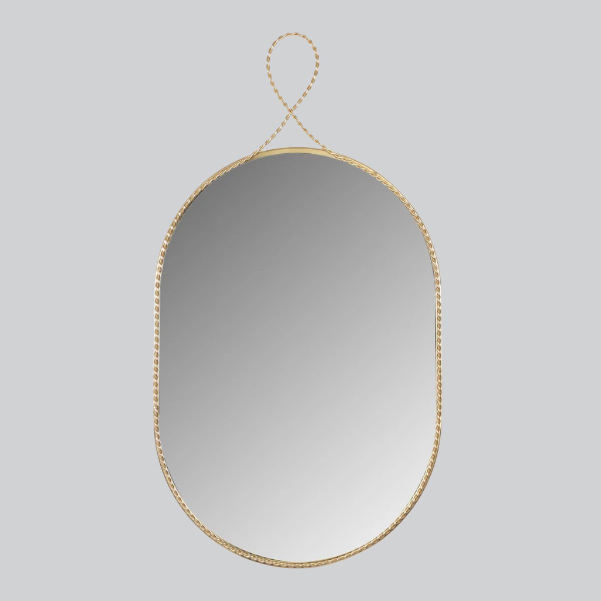 Ravina Braided Brass Oval Wall Mirror