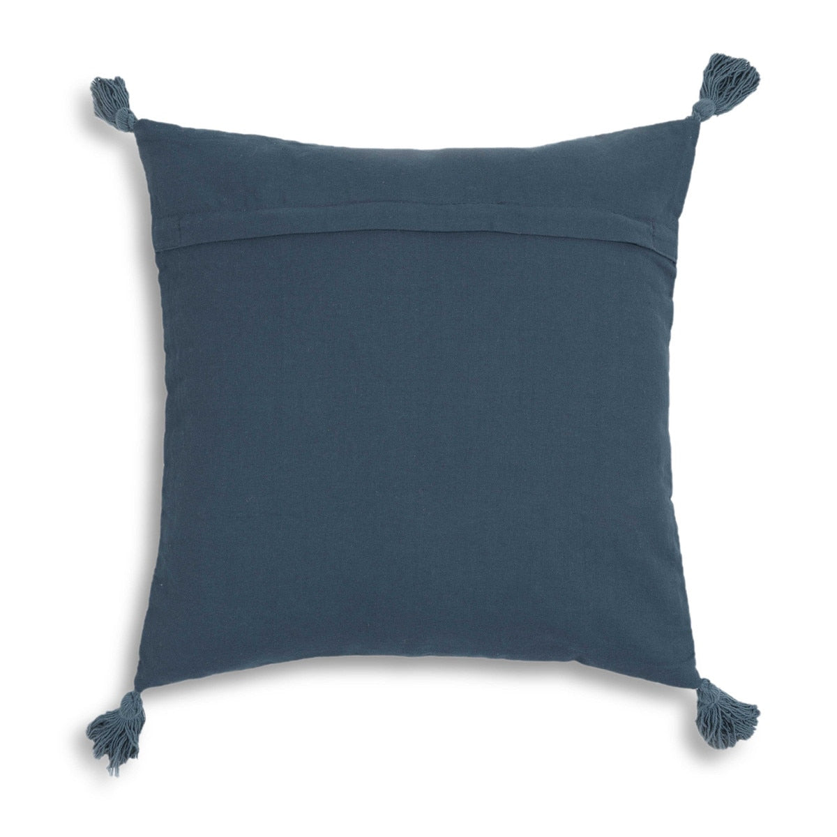 Coussin décoratif à pompons en coton imprimé fleuri de 20 pouces