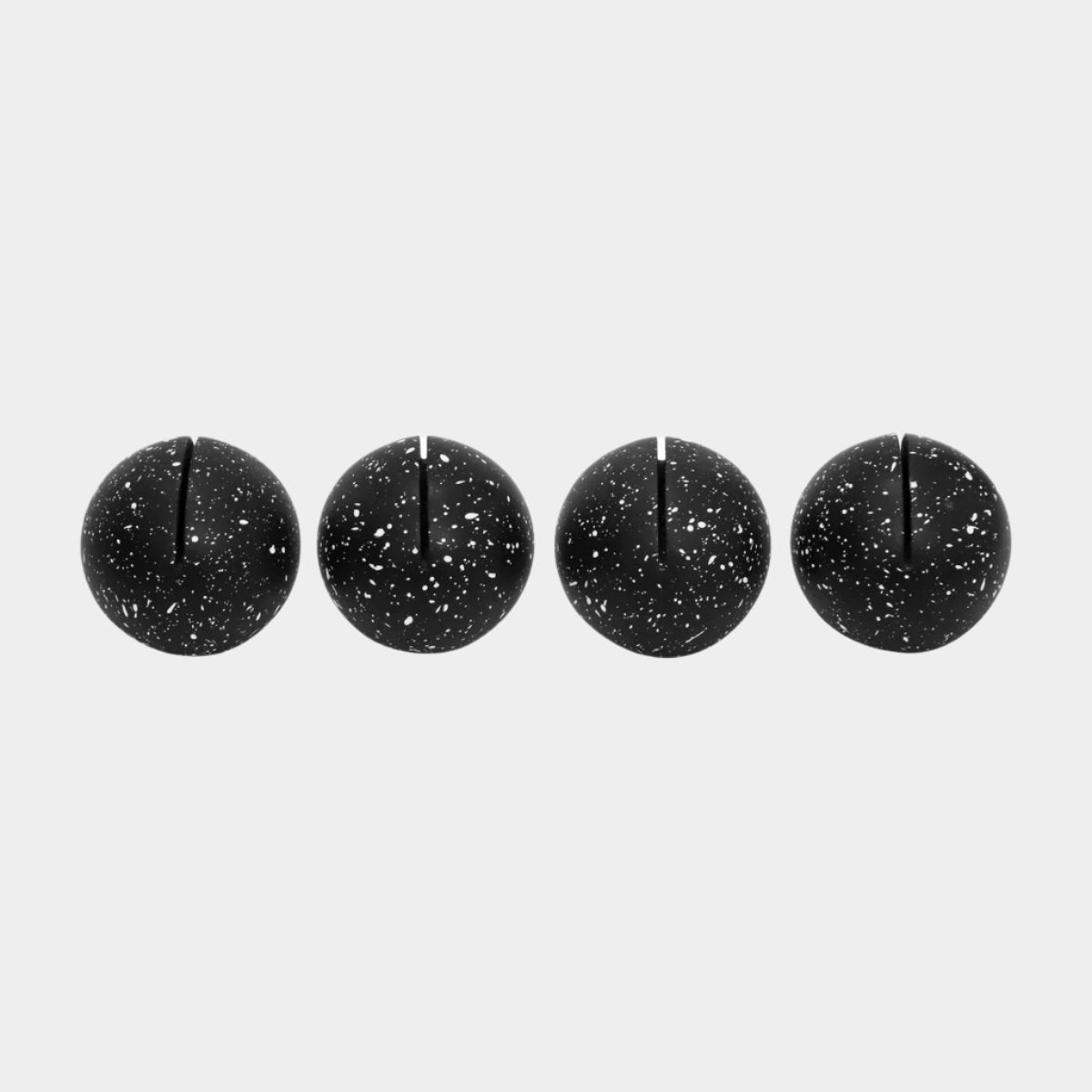 Gabby Speckled Black Round Card Holder - Set of 4