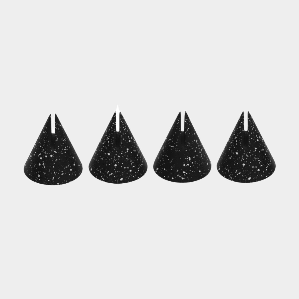 Gabby Speckled Black Cone Card Holder - Set of 4