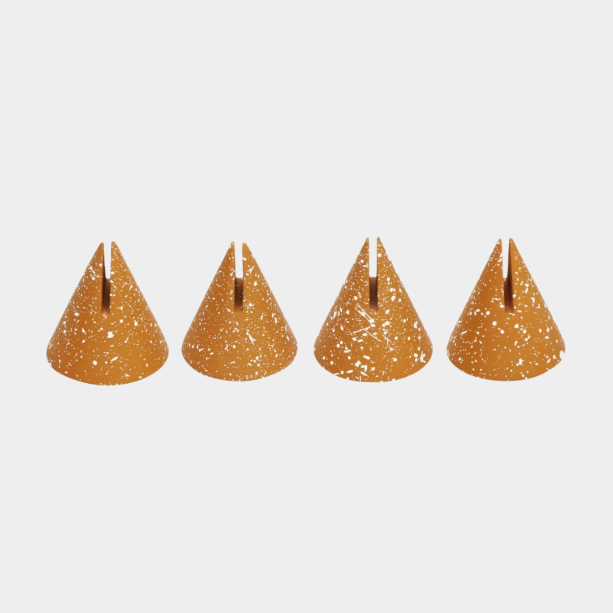 Gabby Speckled Terracotta Cone Card Holder - Set of 4