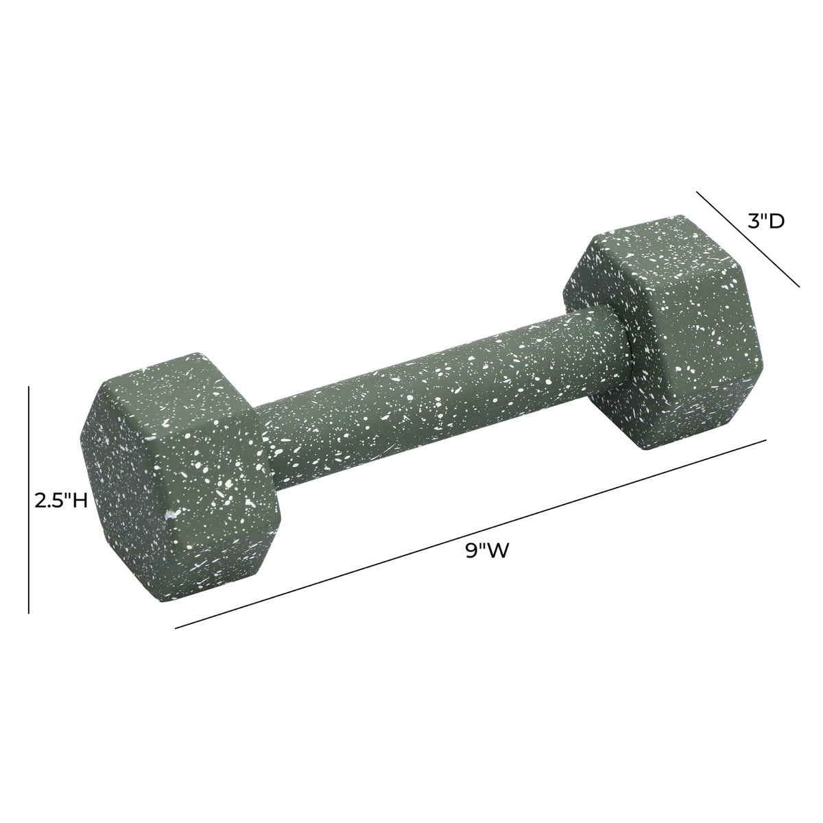 Gabby Speckled Army Green Decorative Dumbbell