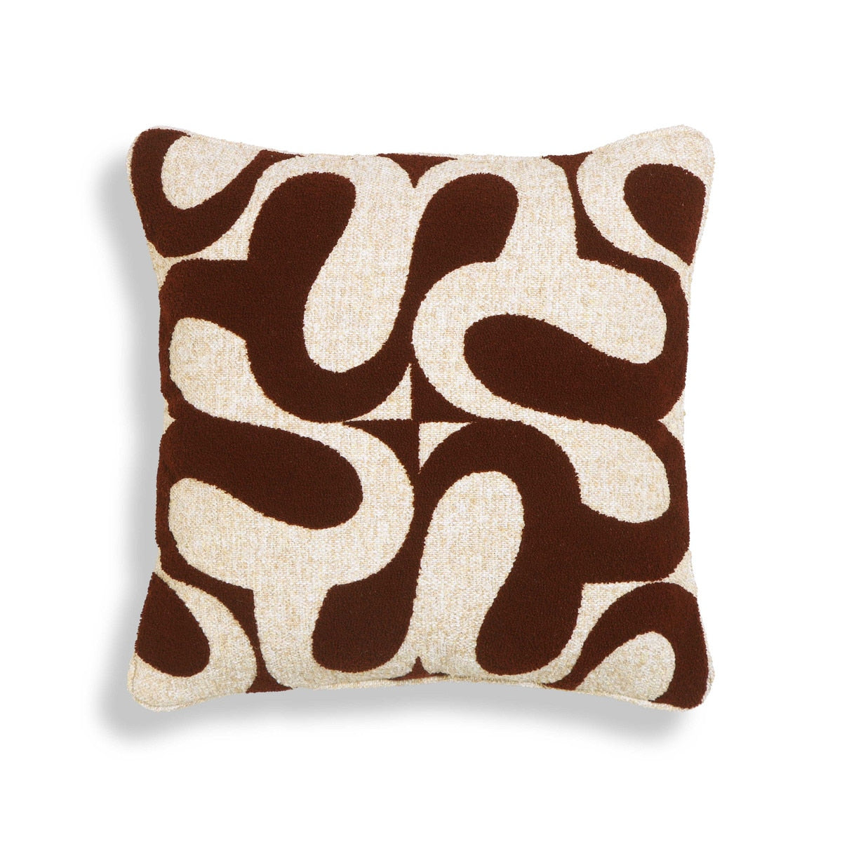 Coussin décoratif en boucle marron chocolat Bonney