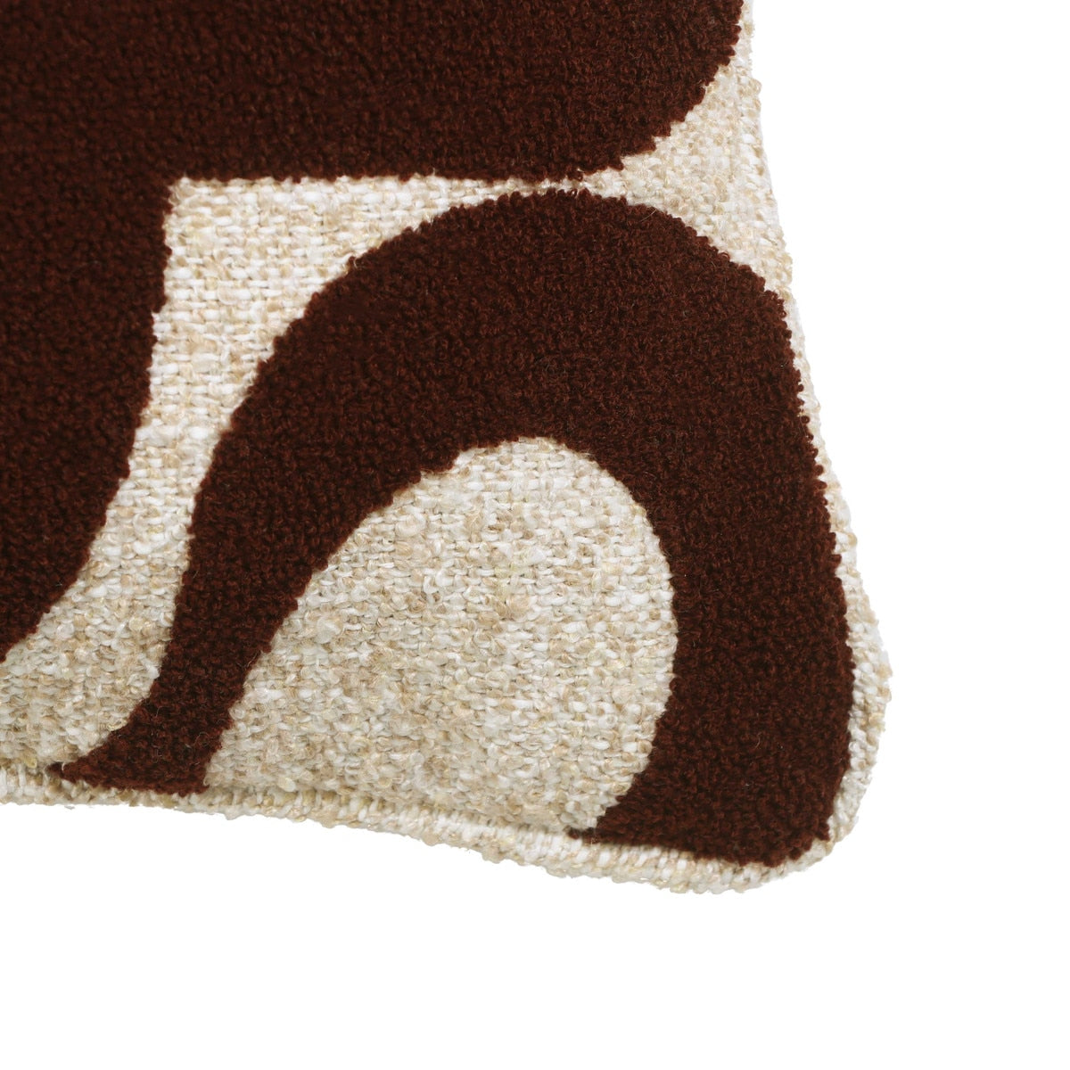 Coussin décoratif en boucle marron chocolat Bonney