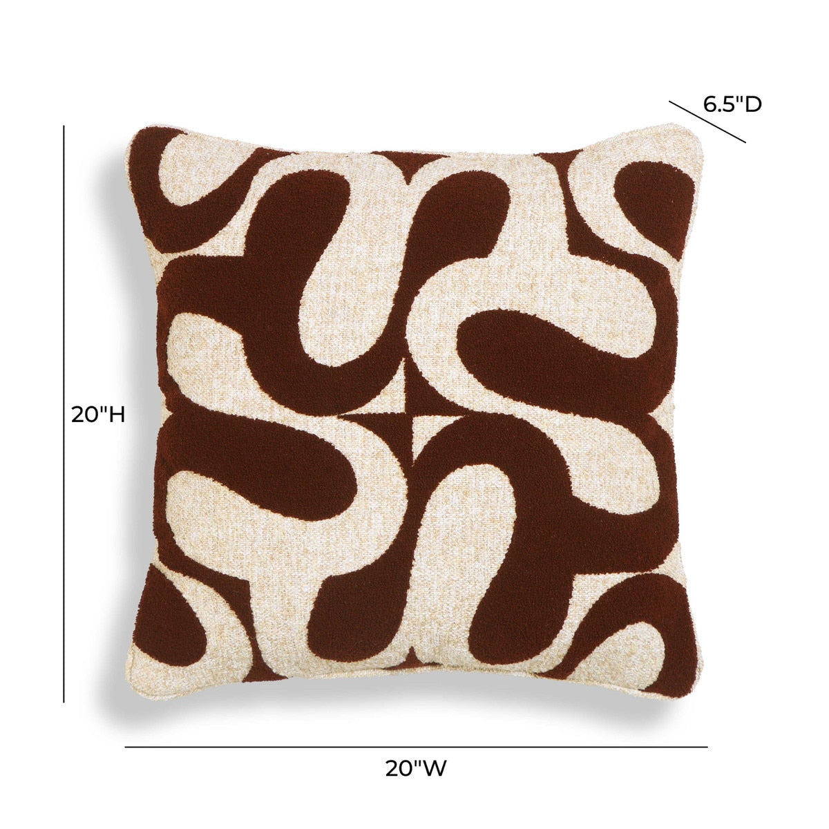 Coussin décoratif en boucle marron chocolat Bonney