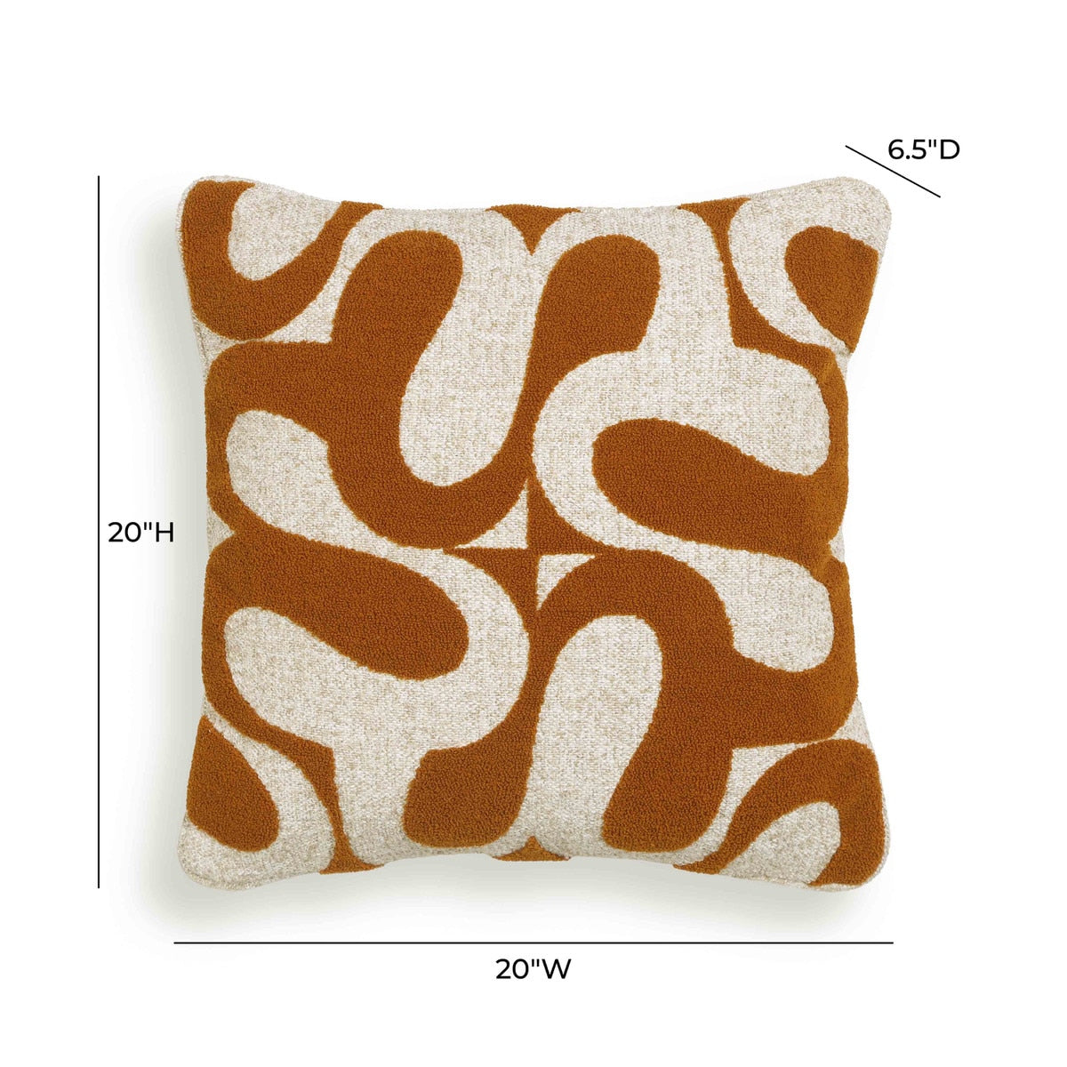 Coussin décoratif Boucle Orange rouille Bonney