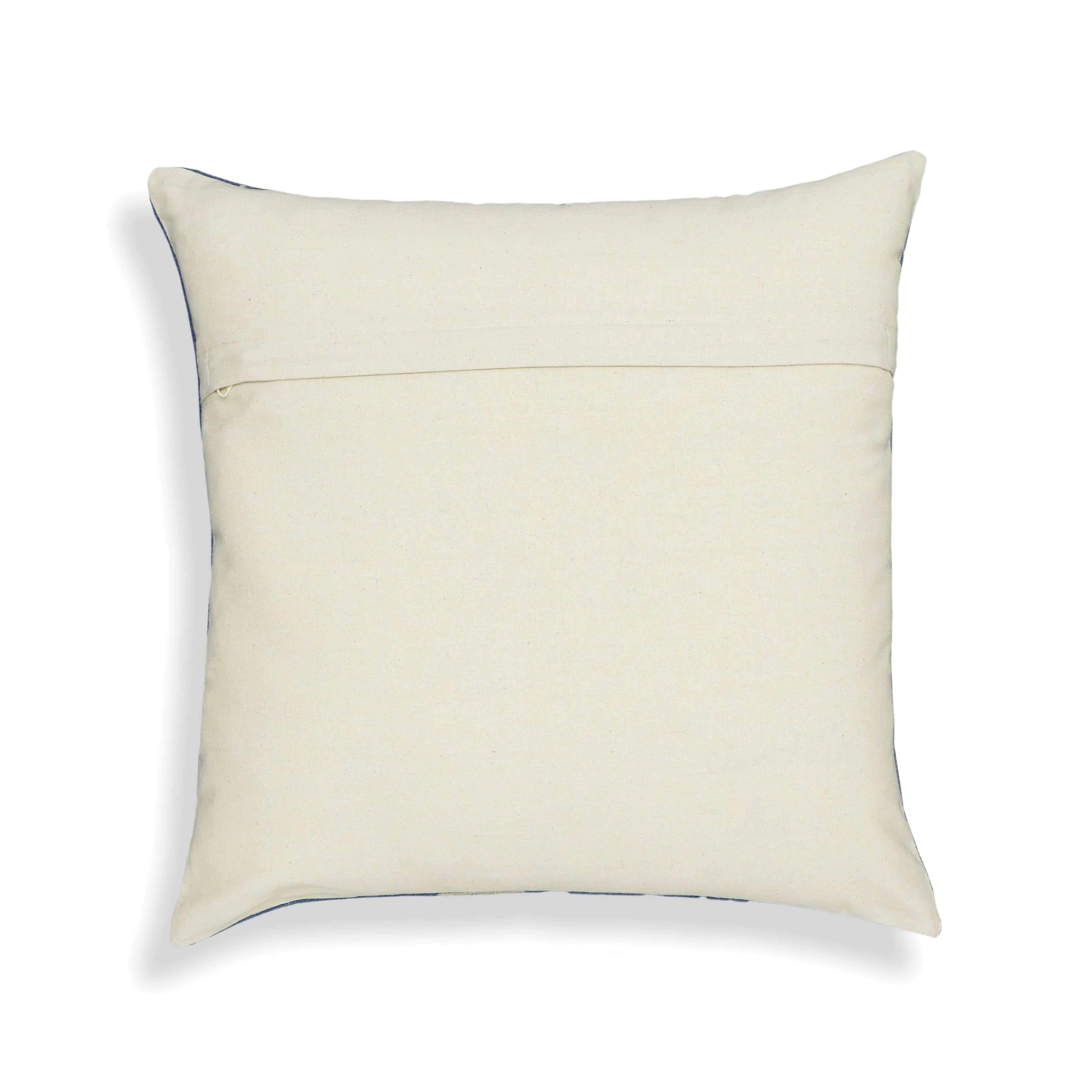 Indigo Triangles 20" Cotton Square Throw Pillow Cover