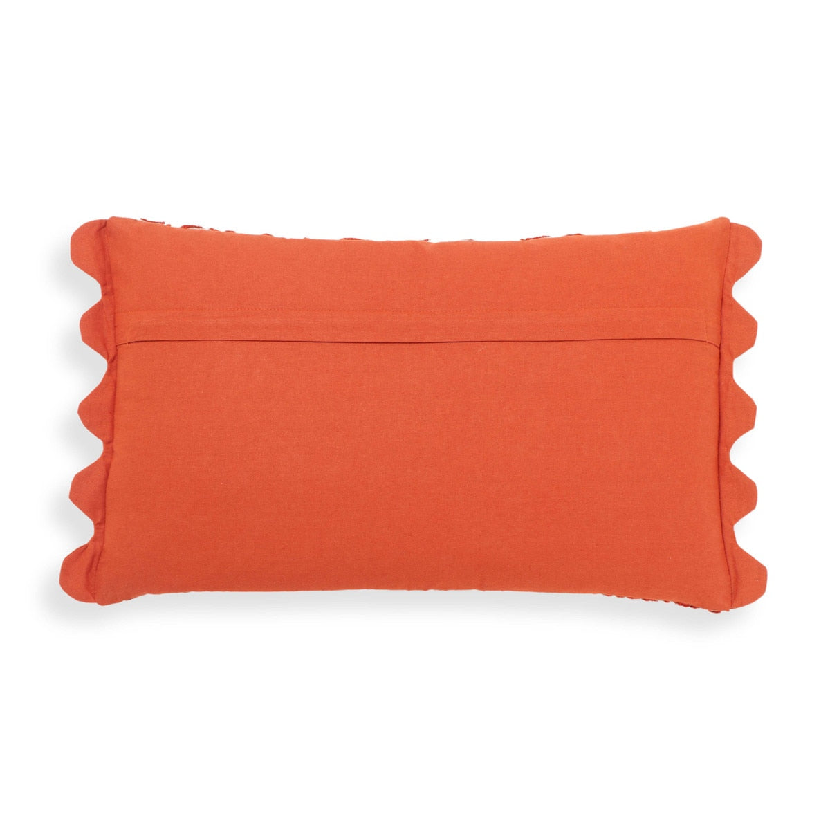 Coussin décoratif en coton brodé orange Portia Flex 20" x 12"