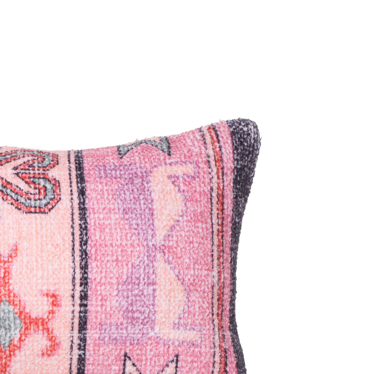 Coussin traversin en coton rose persan 27" x 10"