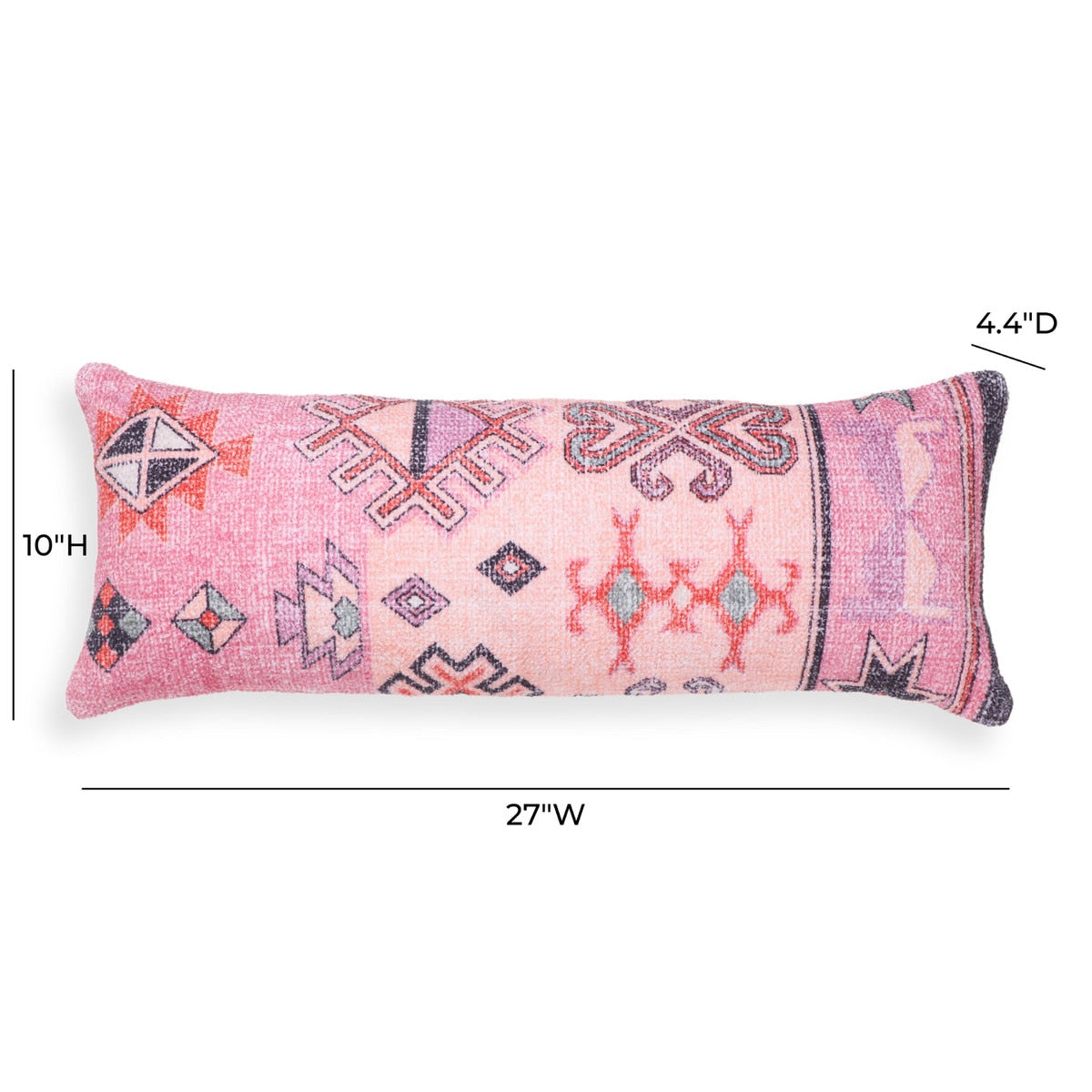 Persia Pink Cotton 27" x 10" Bolster Pillow