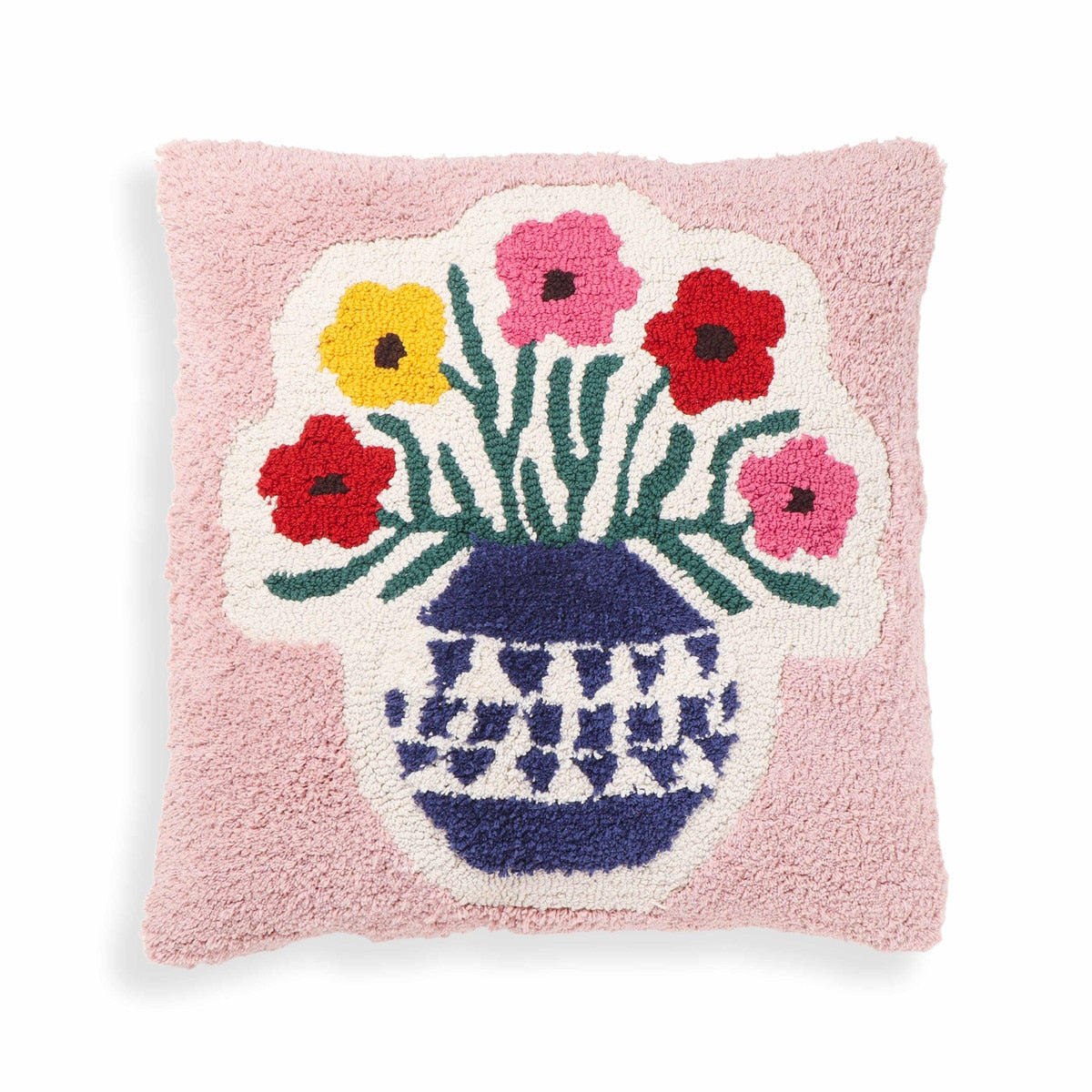 Coussin décoratif carré en coton touffeté Blossom de 20 po