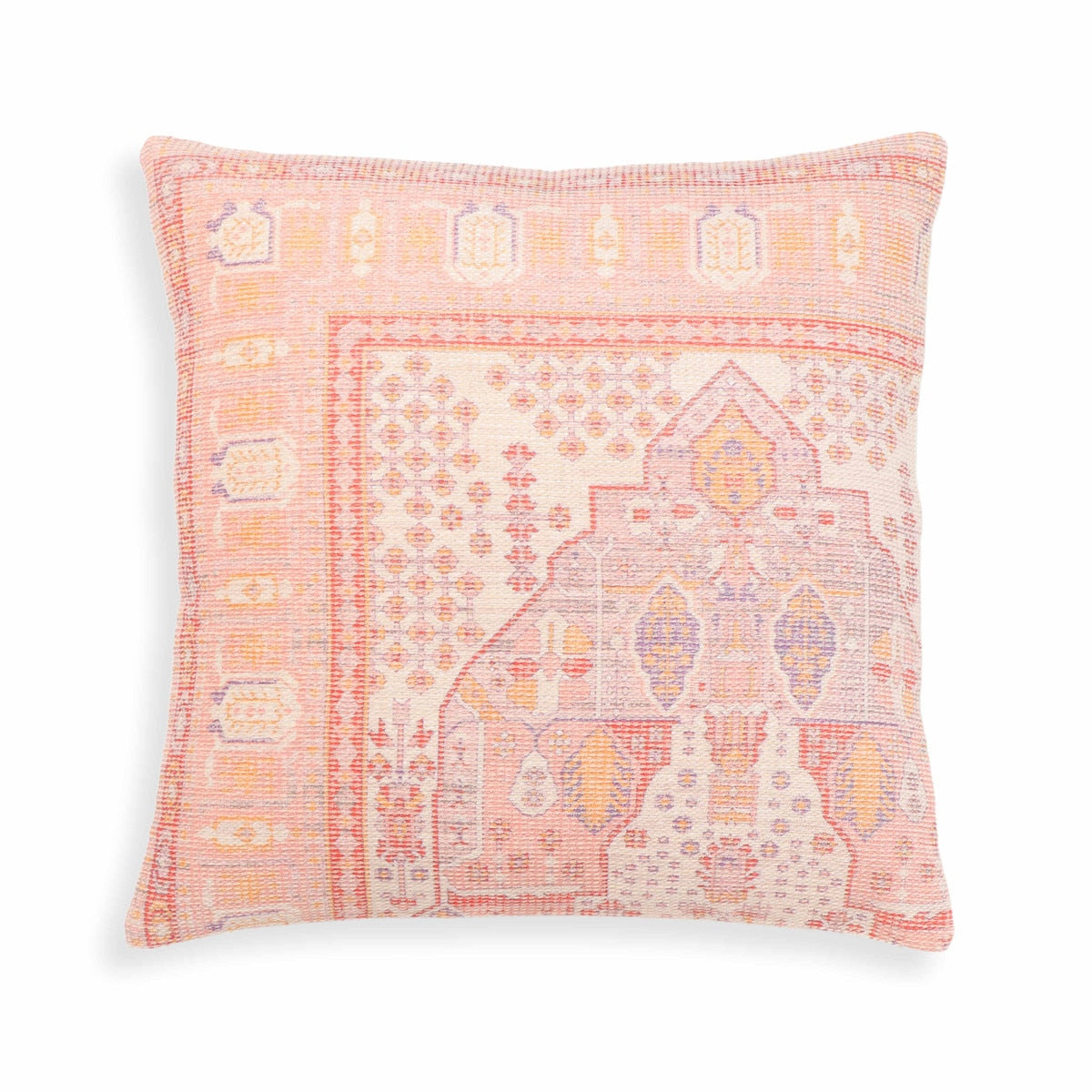 Coussin décoratif carré rose persan de 20 po