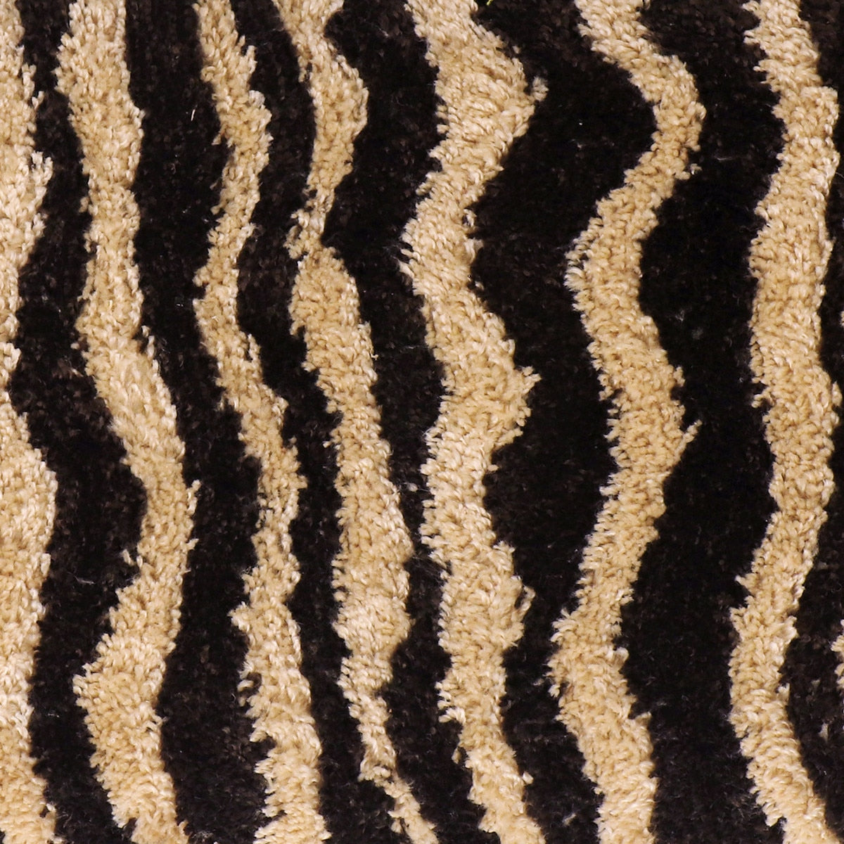 Zebra Brown Striped Tufted Bench