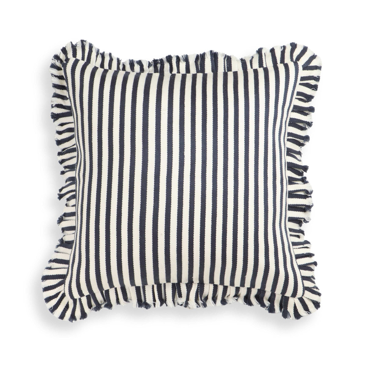 Alessia  Striped Ruffle 20" Square Accent Pillow