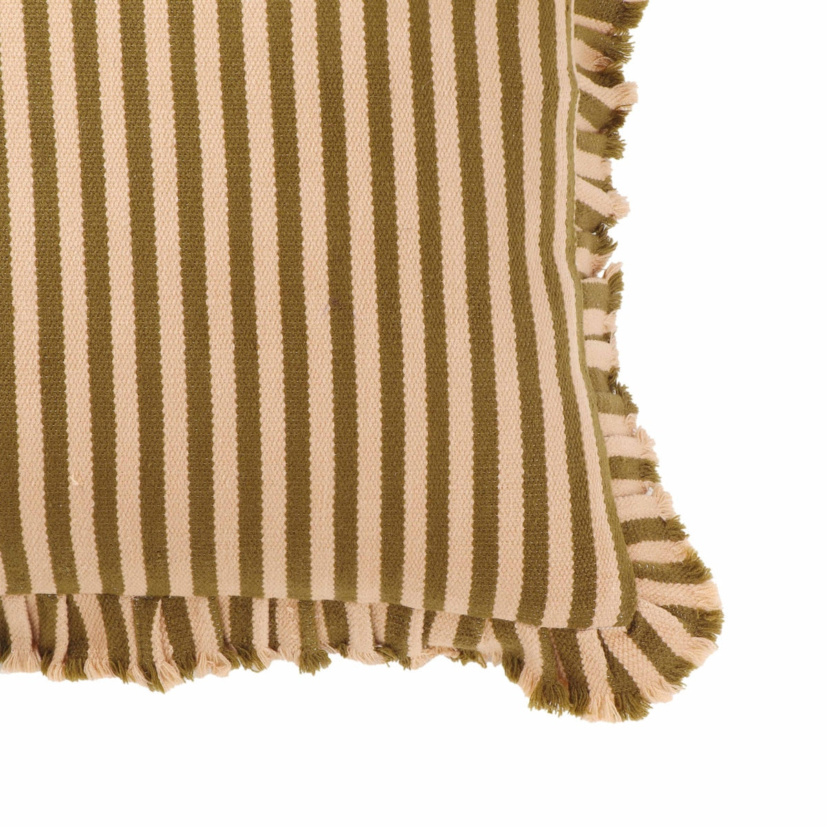 Alessia  Striped Ruffle 20" Square Accent Pillow