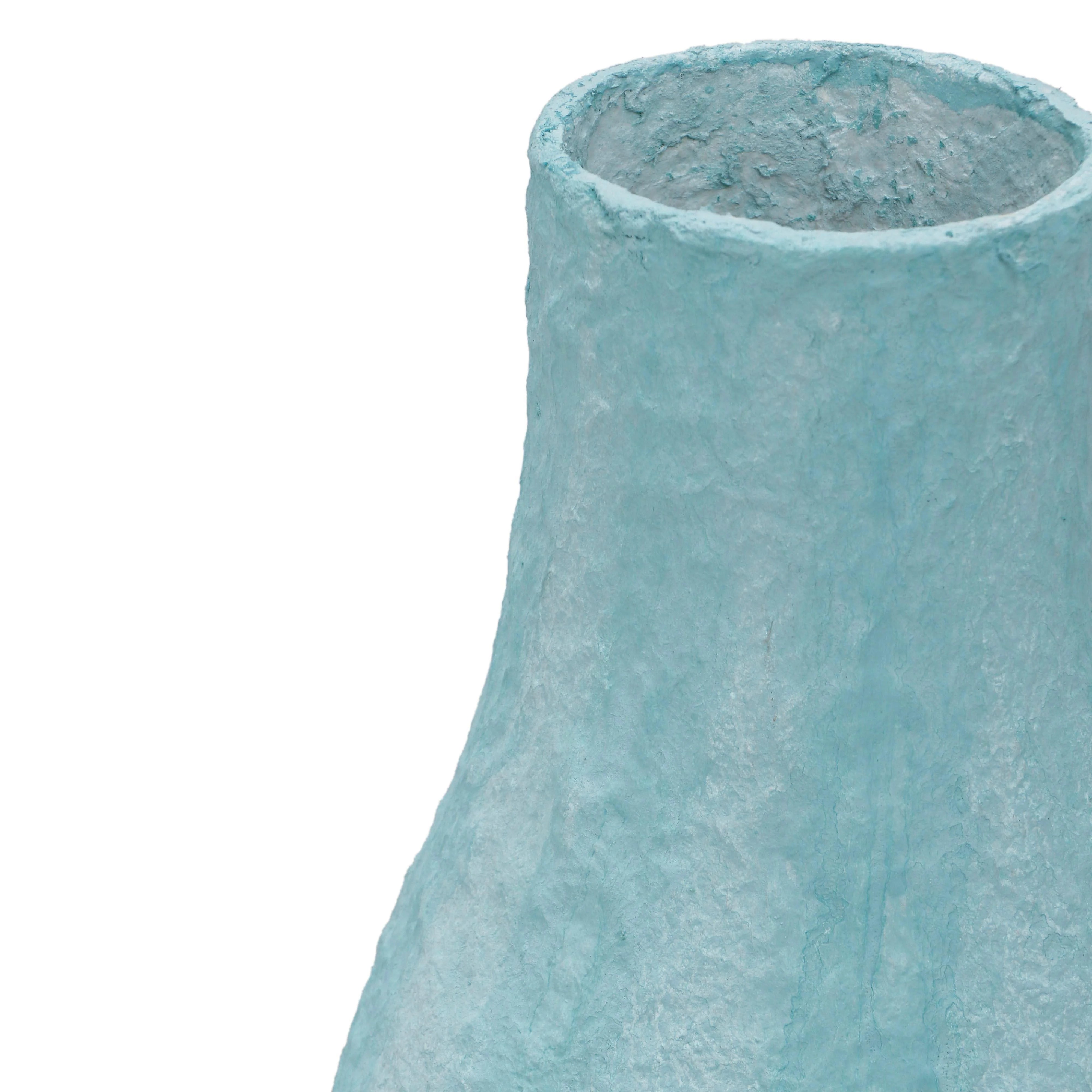 Vase en coton mâché bleu nuageux 