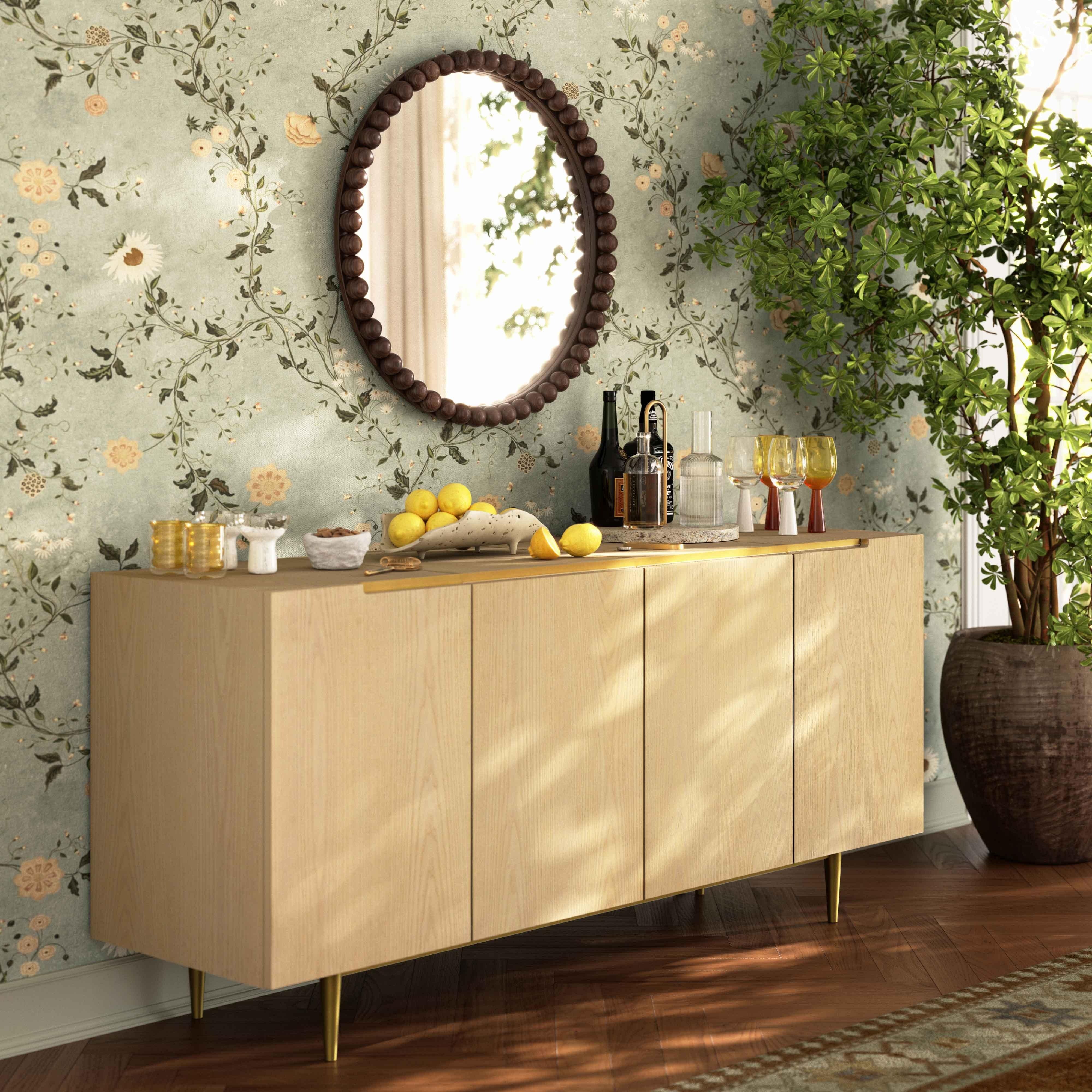Miroir en bois noir Baria