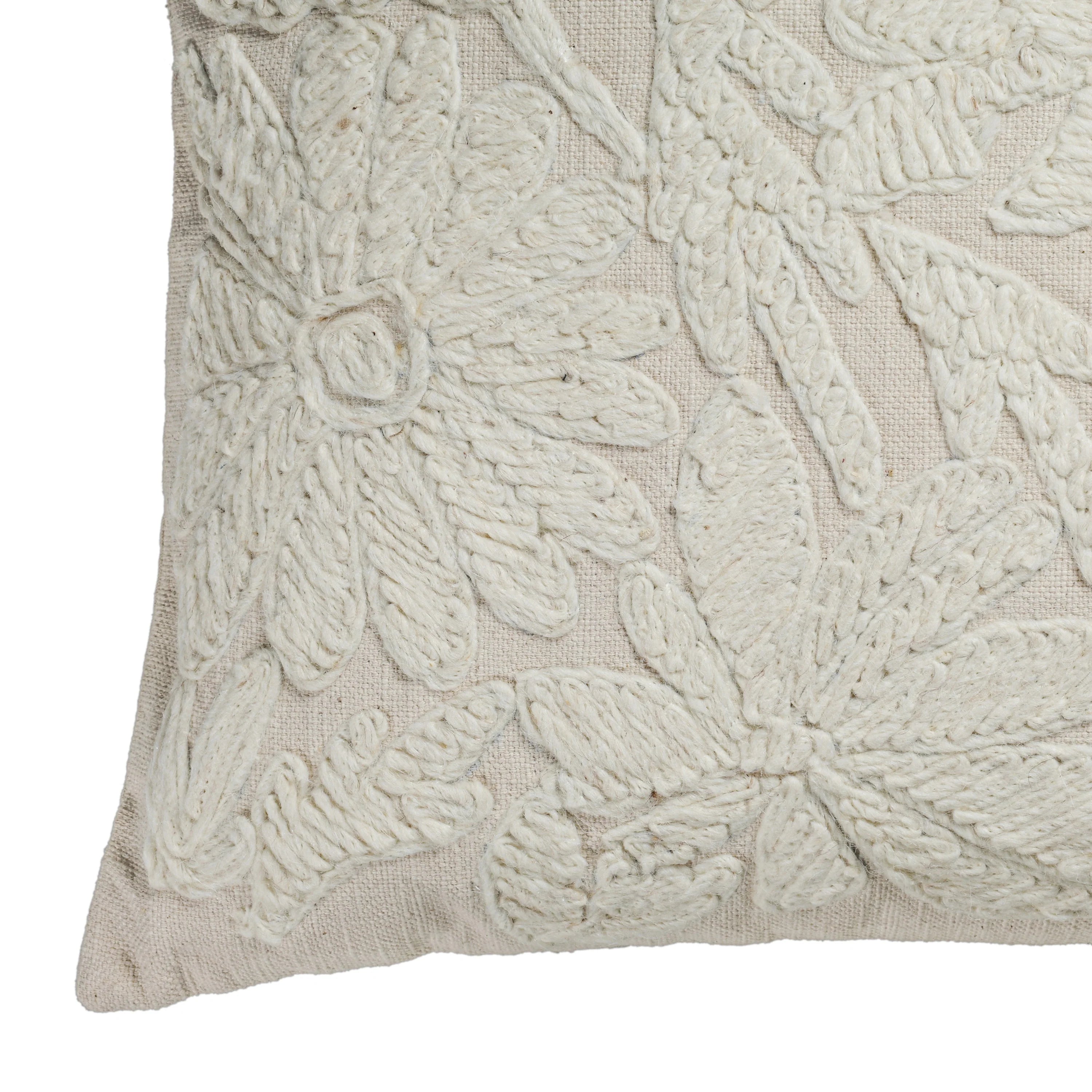 Tabitha 20" Square Embroidered Throw Pillow