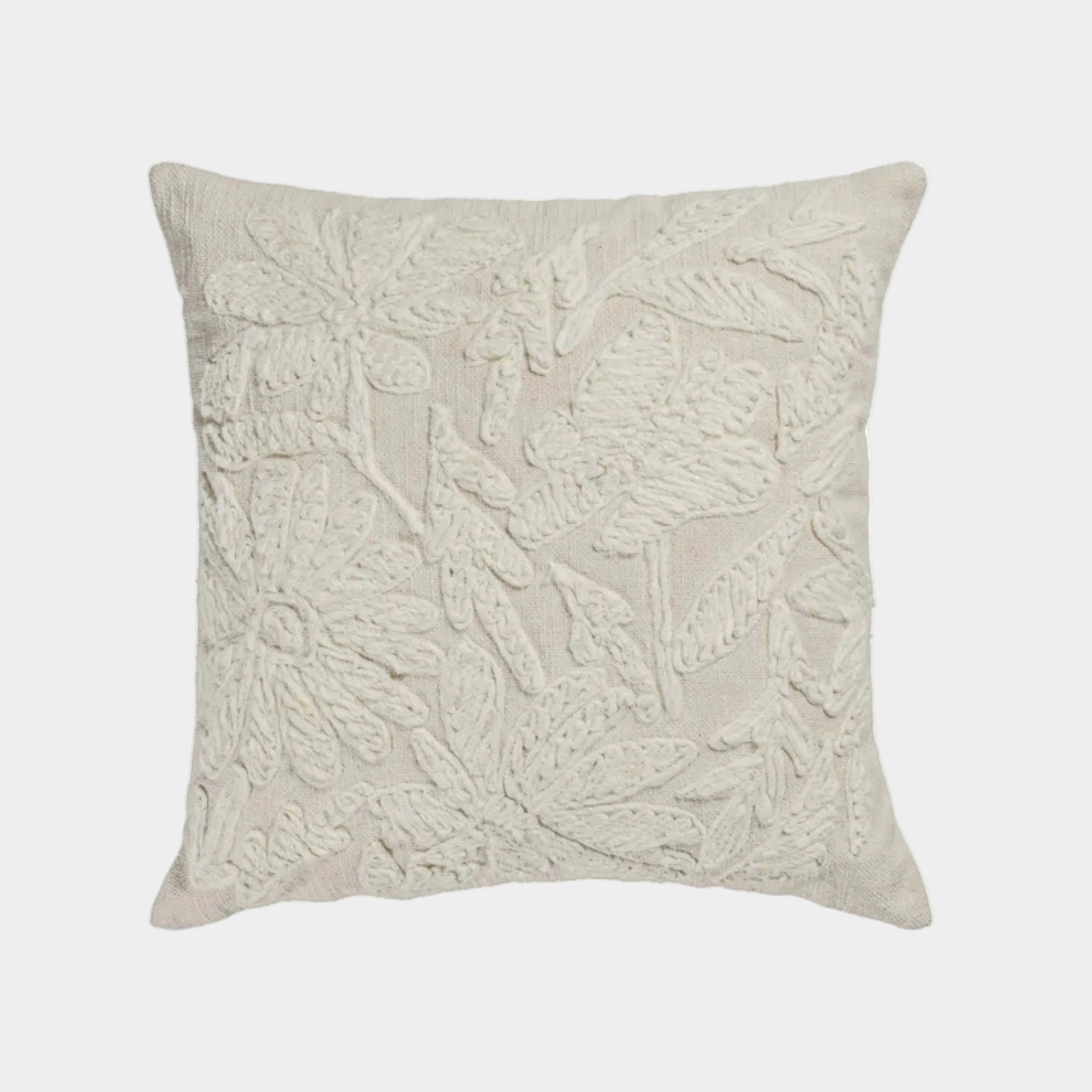 Tabitha 24" Euro Size Square Embroidered Throw Pillow