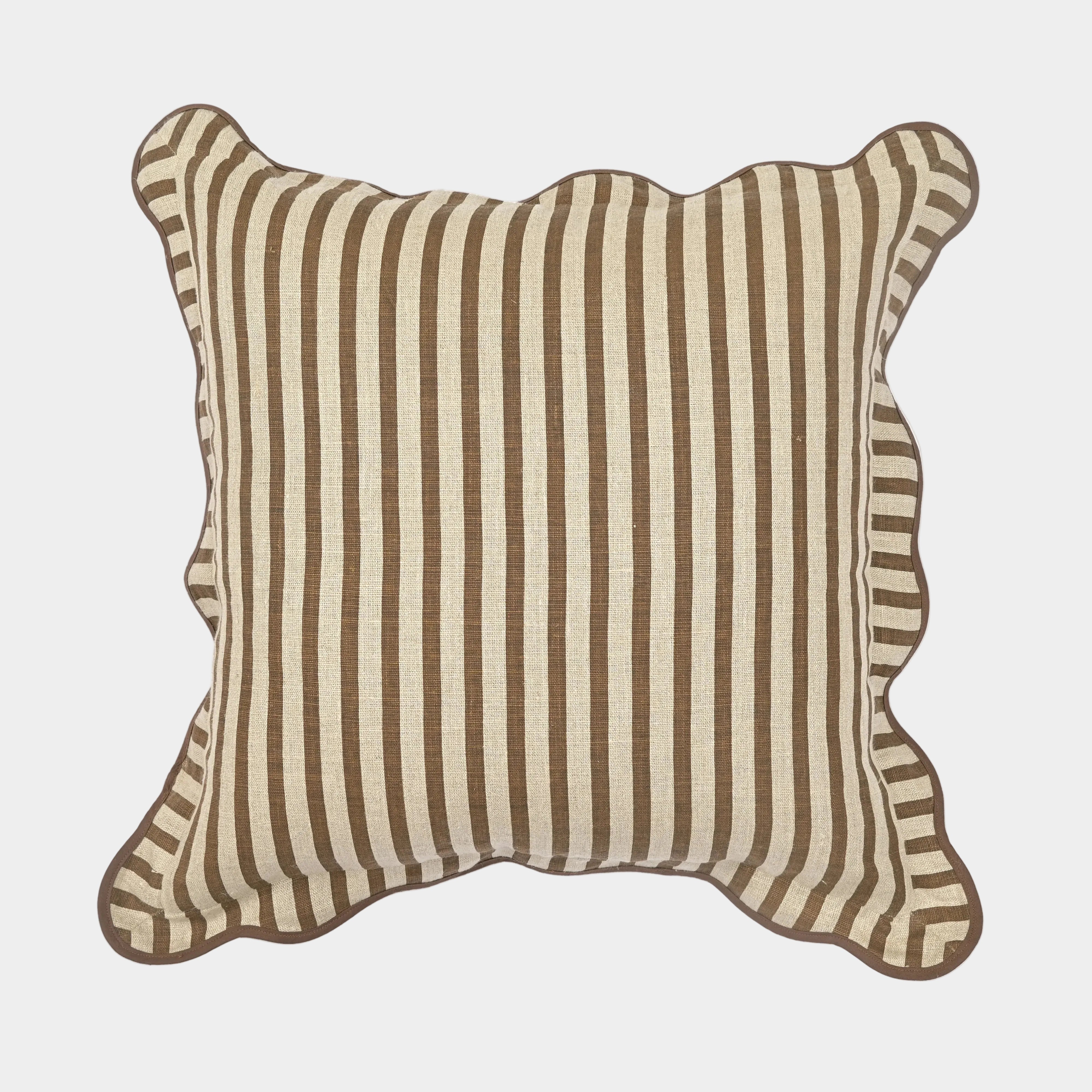 Striped 20" Linen Throw Pillow