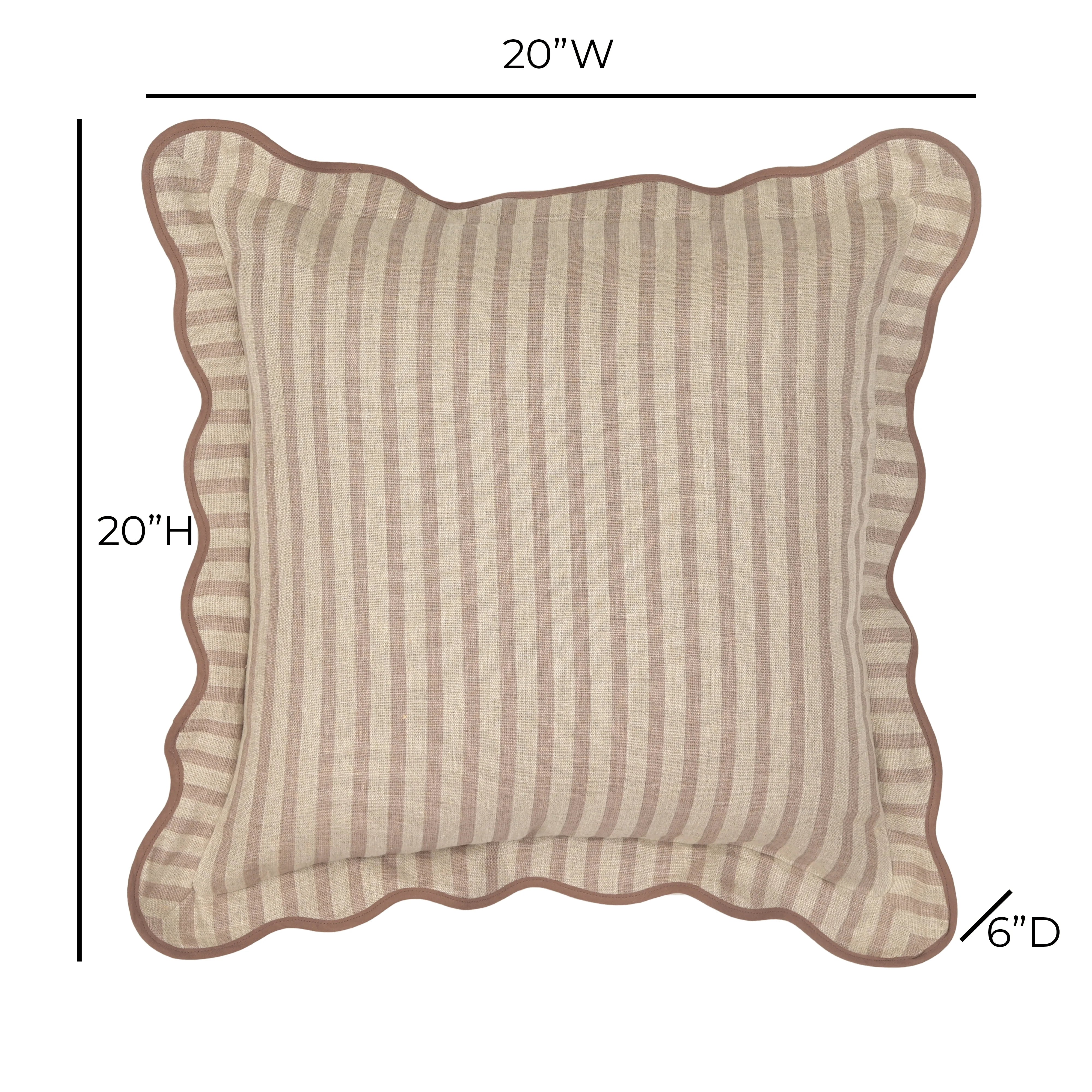 Striped 20" Linen Throw Pillow