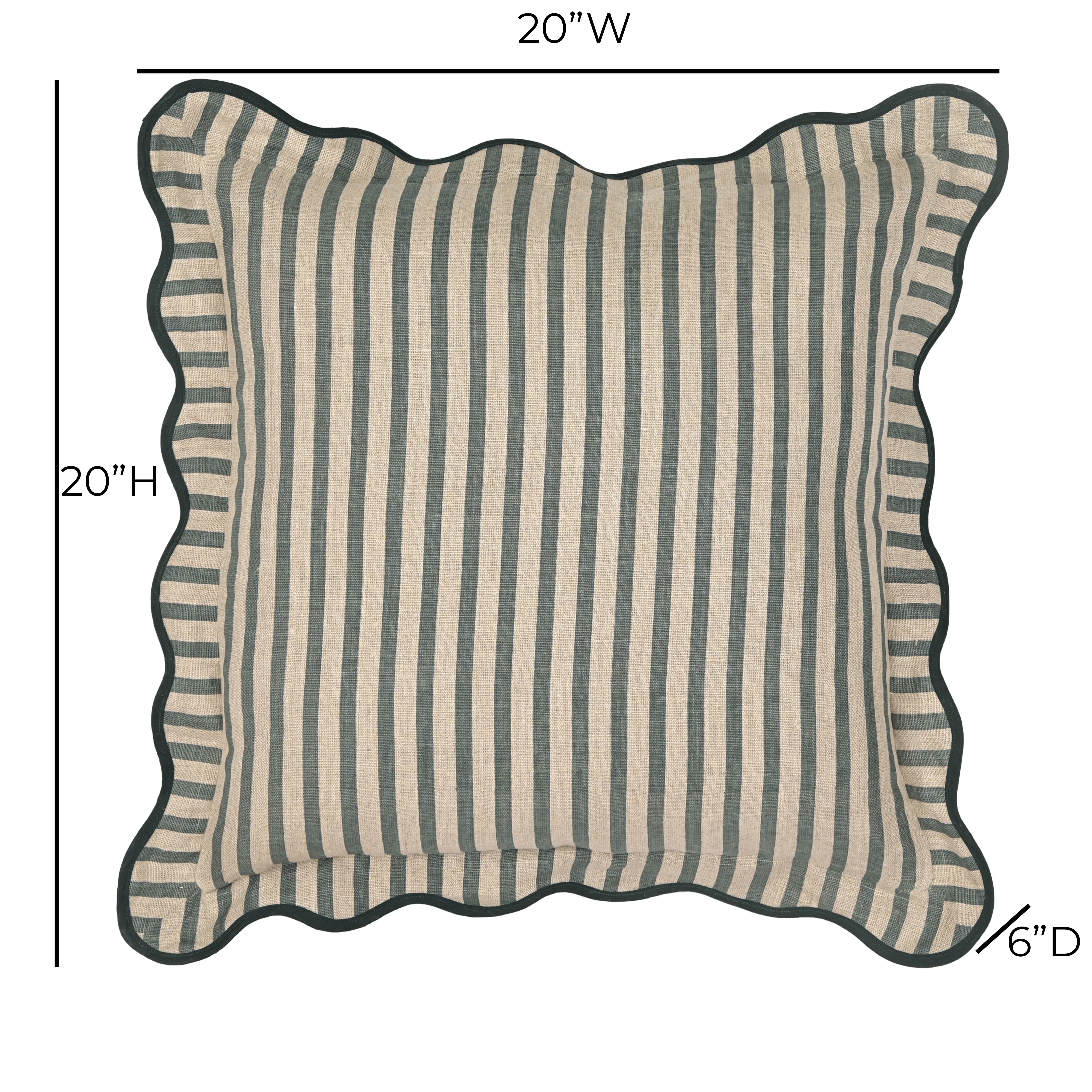 Striped 20" Linen Throw Pillow