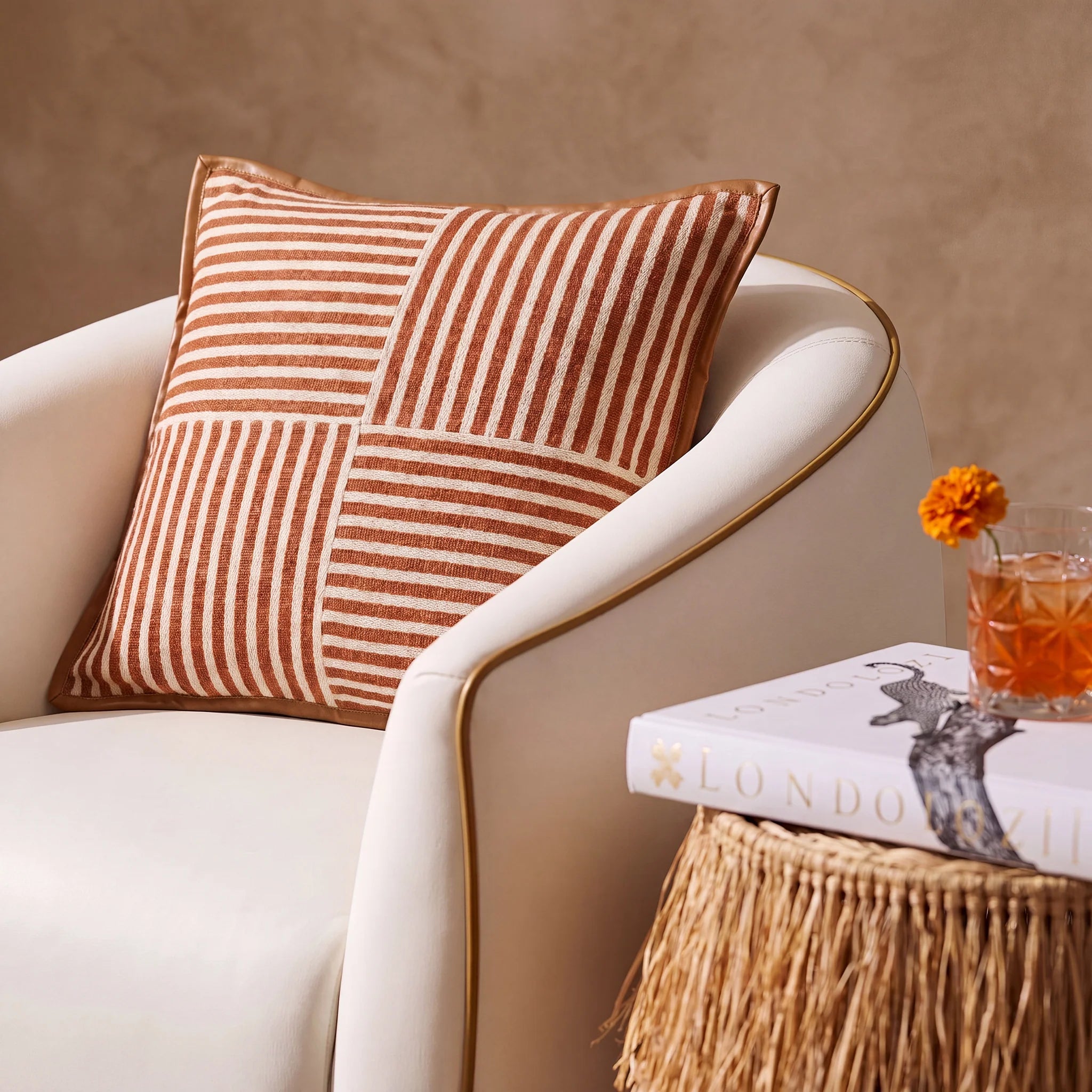 Kora 20" Cotton Jute Contract-Grade Throw Pillow