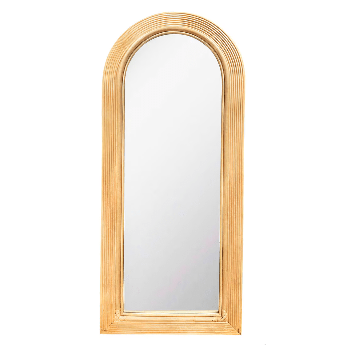 Miroir sur pied Tanya en rotin naturel de 70 po 