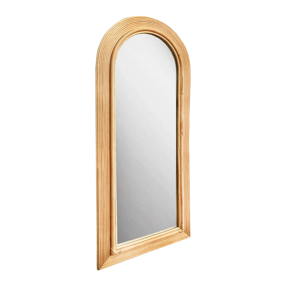 Miroir sur pied Tanya en rotin naturel de 70 po 