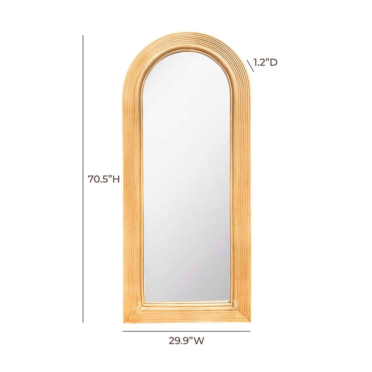 Tanya Natural Rattan 70" Floor Mirror