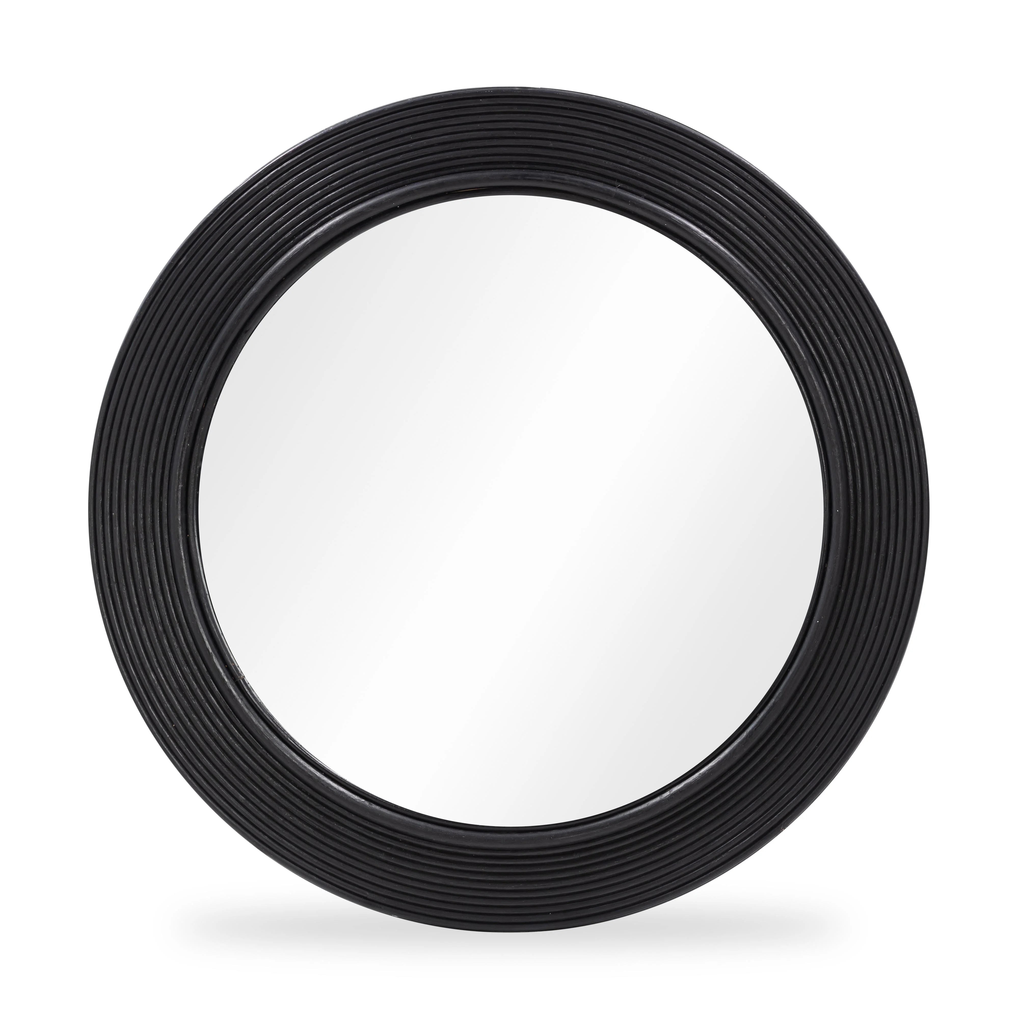 Tanya 43.5" Rattan Round Wall Mirror