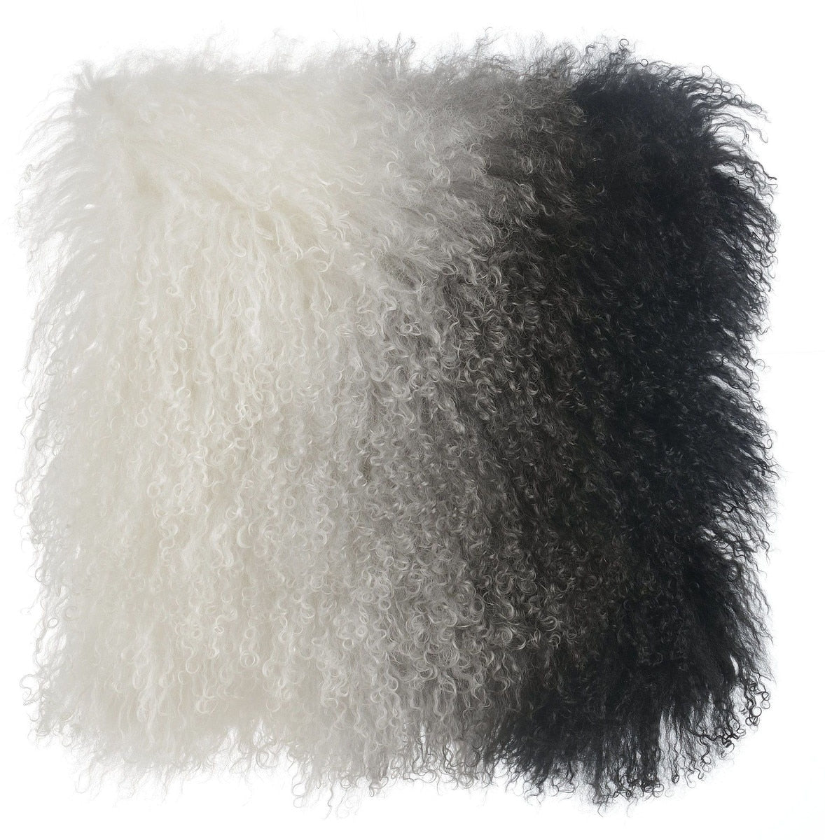 Tibetan Sheep Pillow White to Black