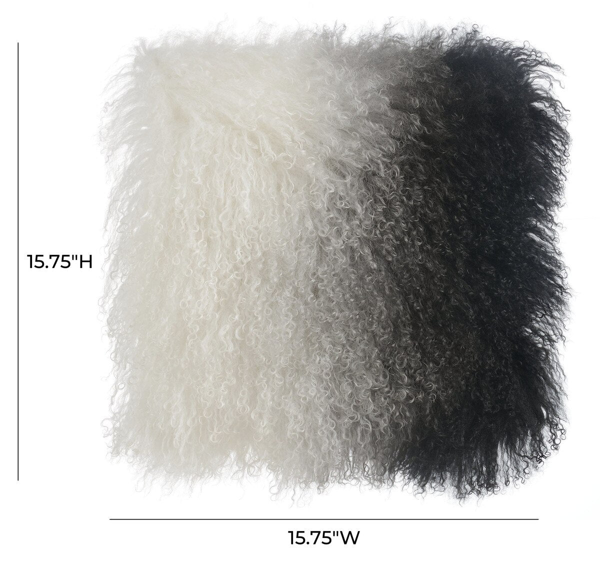 Tibetan Sheep Pillow White to Black