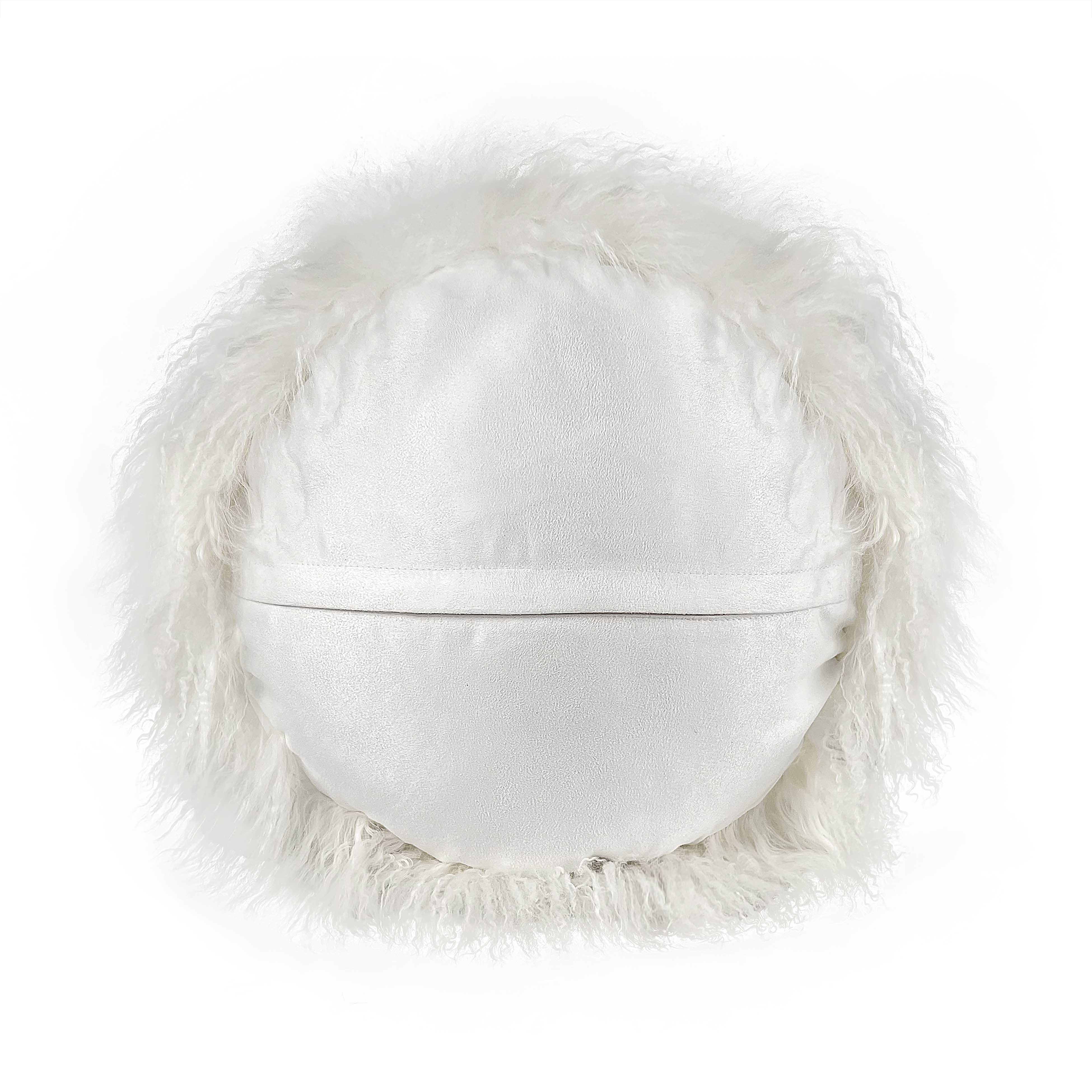 New Zealand 16" Sheepskin Round Throw Pillow