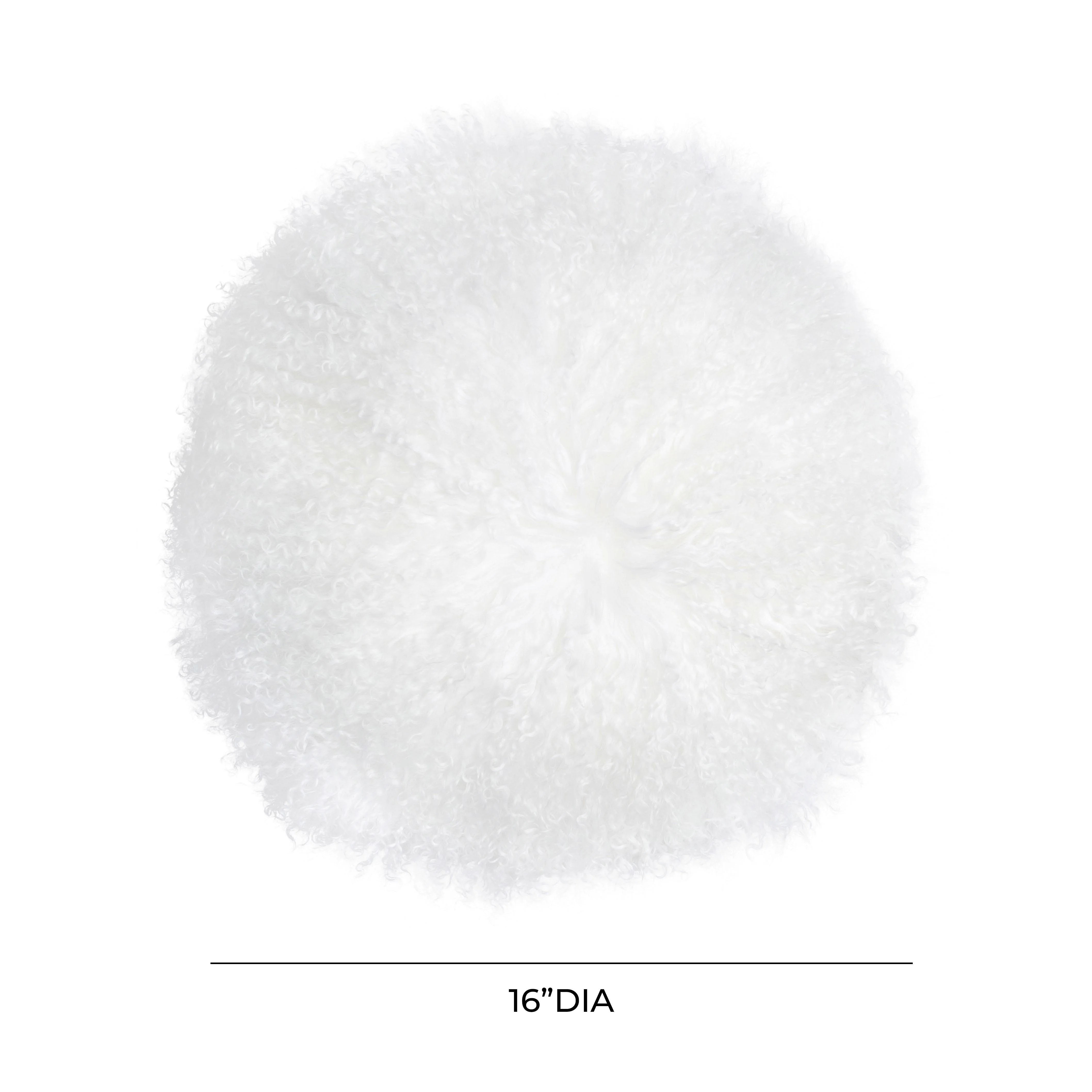 New Zealand 16" Sheepskin Round Throw Pillow