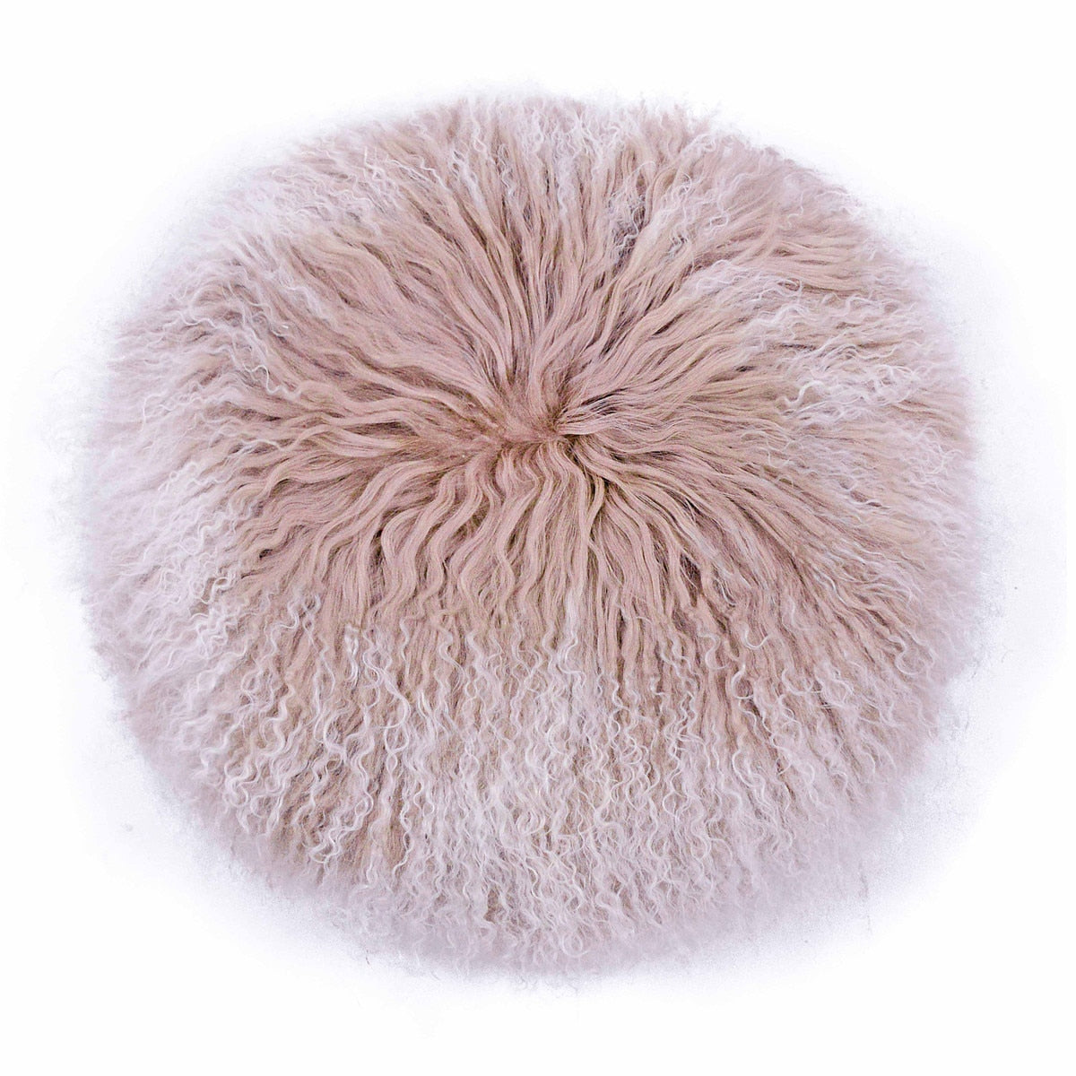 Ruby Genuine Tibetan Lamb Fur 16" Round Pillow