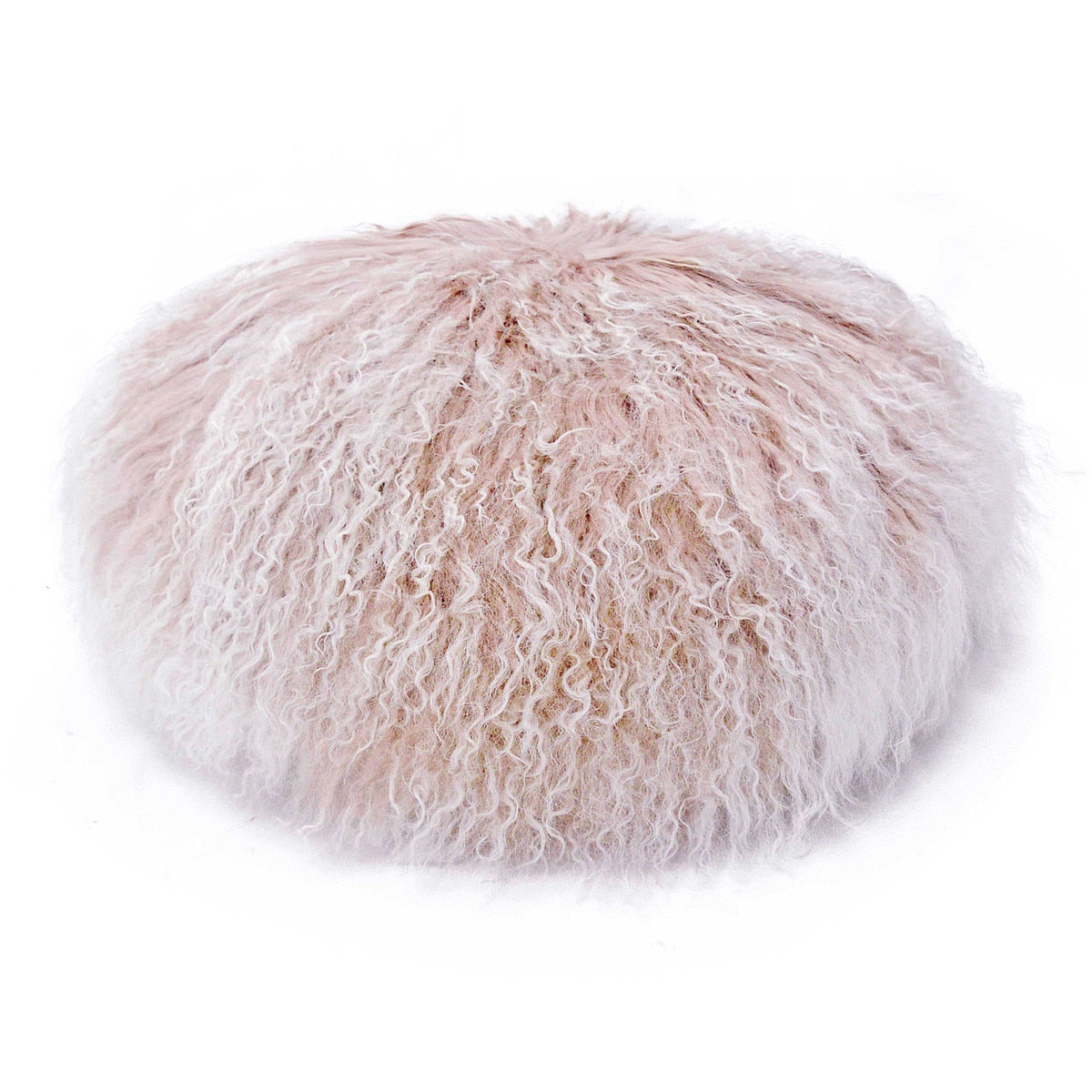 Ruby Genuine Tibetan Lamb Fur 16" Round Pillow