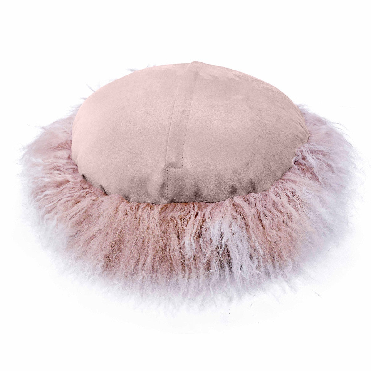 Ruby Genuine Tibetan Lamb Fur 16" Round Pillow