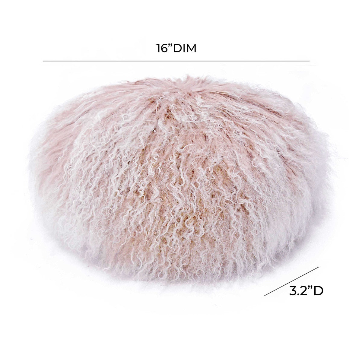 Ruby Genuine Tibetan Lamb Fur 16" Round Pillow