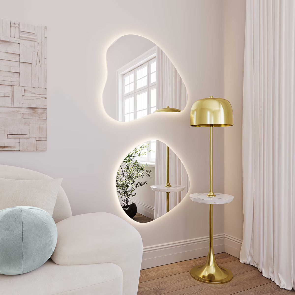 Miroir mural LED en forme de larme Phoebe 