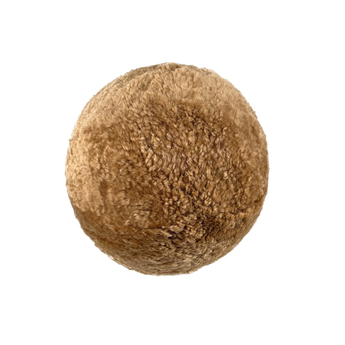 Oreiller boule en peau de mouton véritable marron de Nouvelle-Zélande