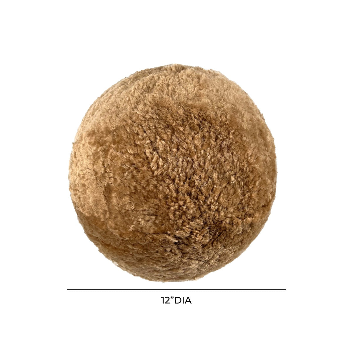 Oreiller boule en peau de mouton véritable marron de Nouvelle-Zélande